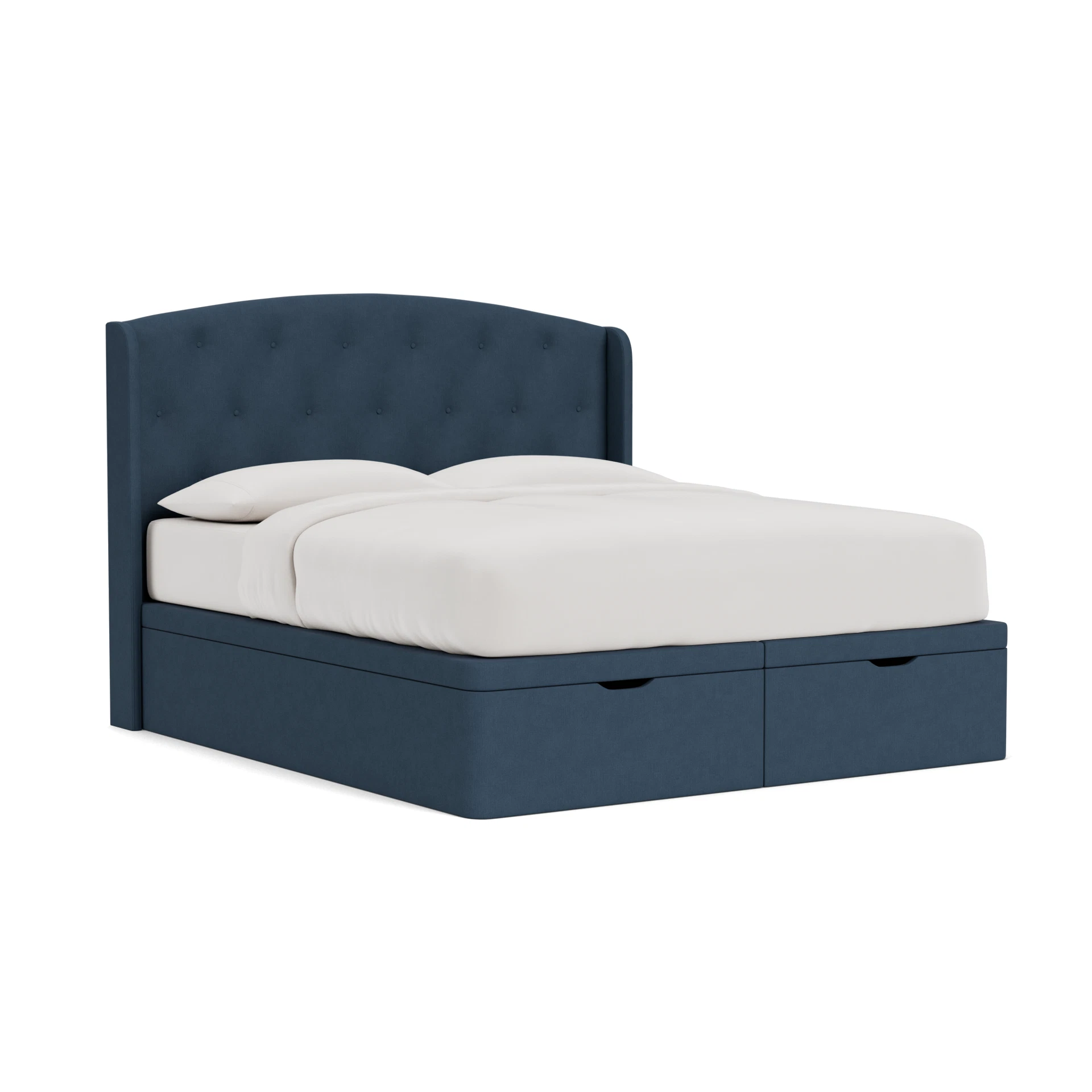 Gilmore Super King Ottoman Storage in House Linen Mix - Indigo