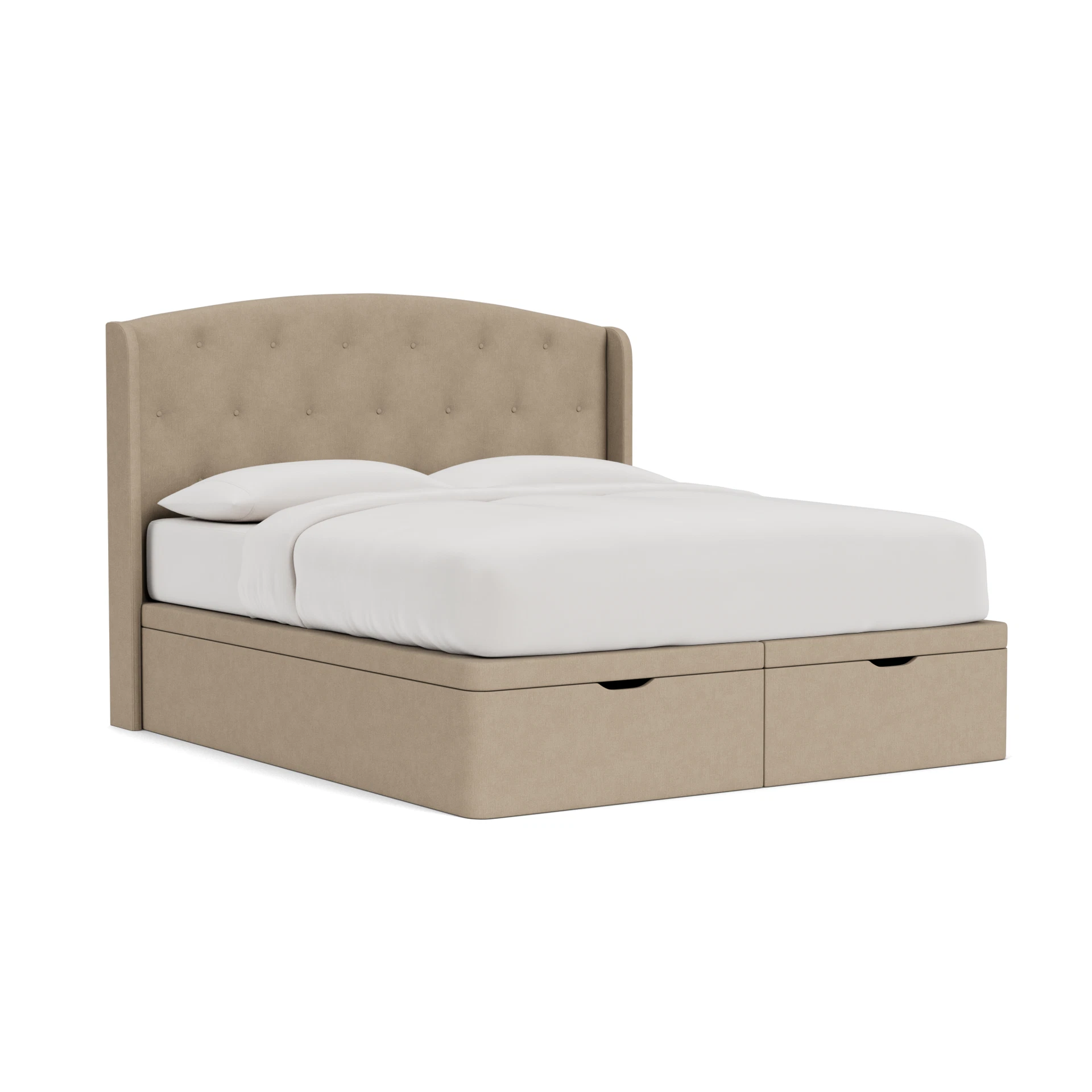 Gilmore Super King Ottoman Storage in House Linen Mix - Natural