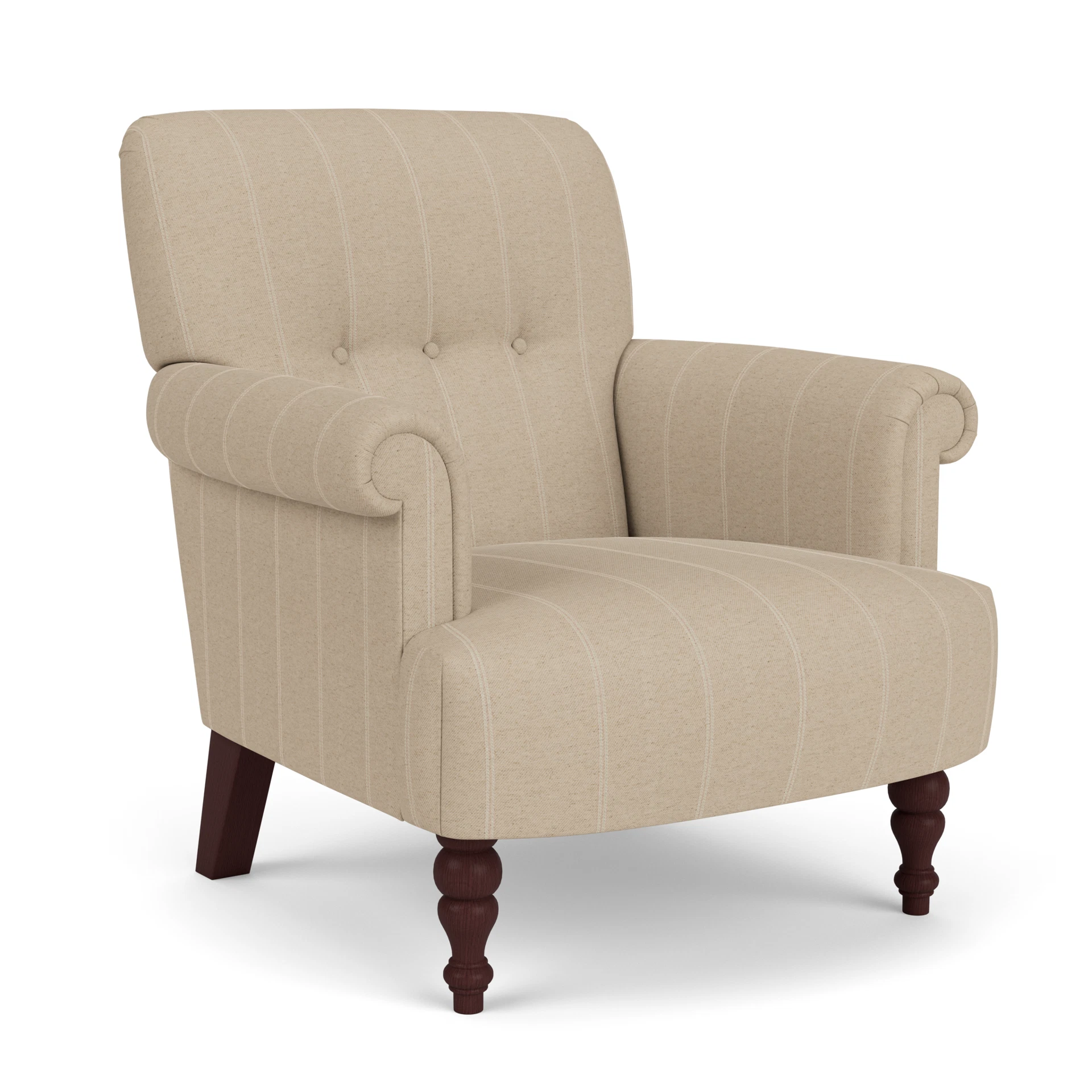 Harriet Armchair in Compton Stripe - Natural with Light legs