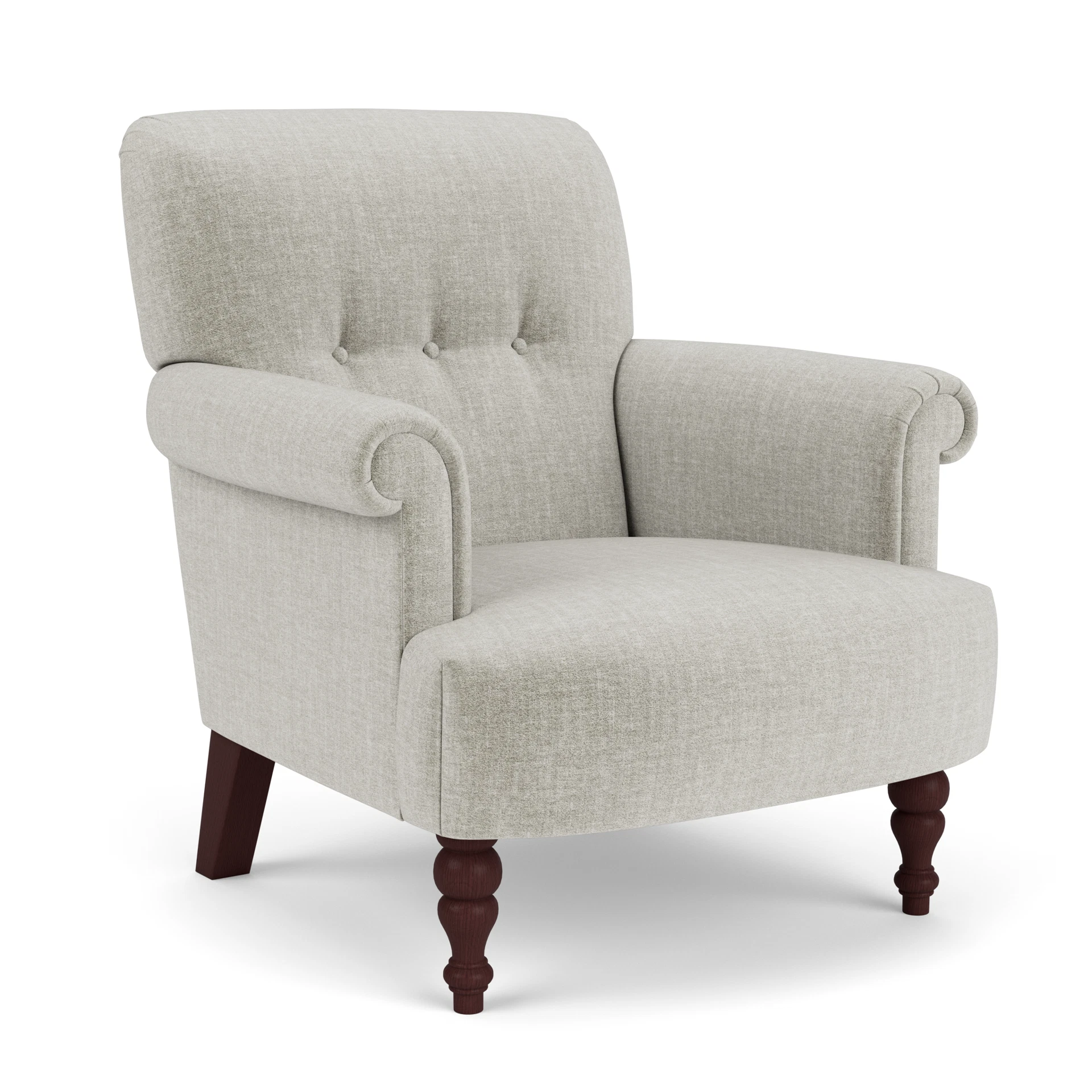 Harriet Armchair in Eco Chenille - Grey Mist with Light legs