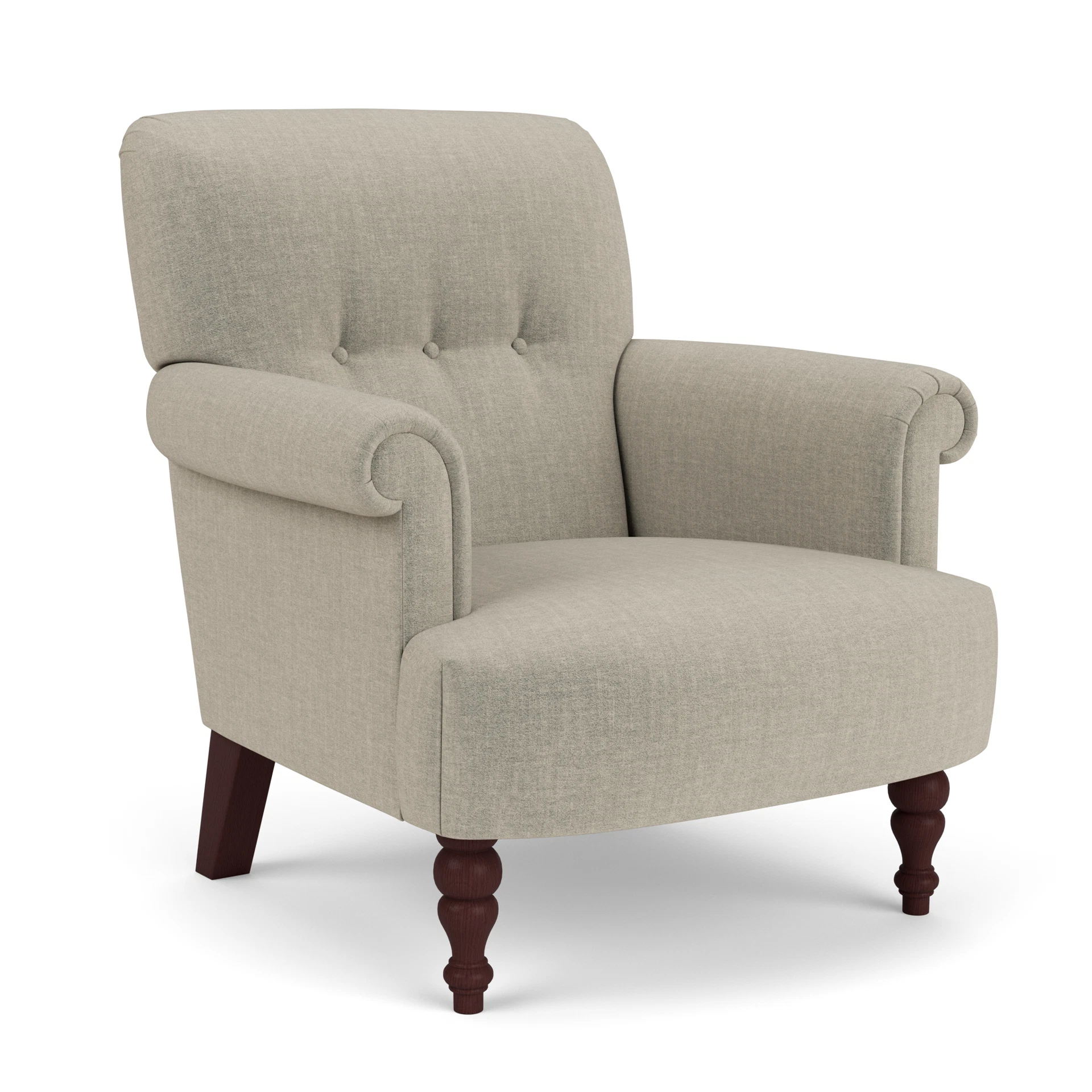Harriet Armchair in Eco Chenille - Natural with Light legs