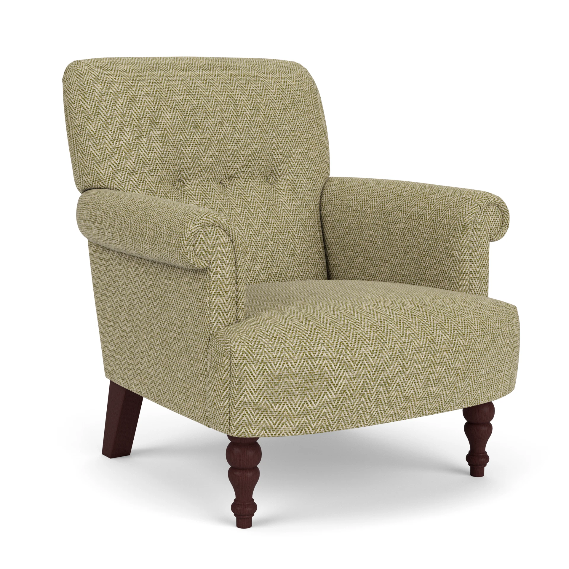 Harriet Armchair in Herringbone Weave - Apple with Light legs