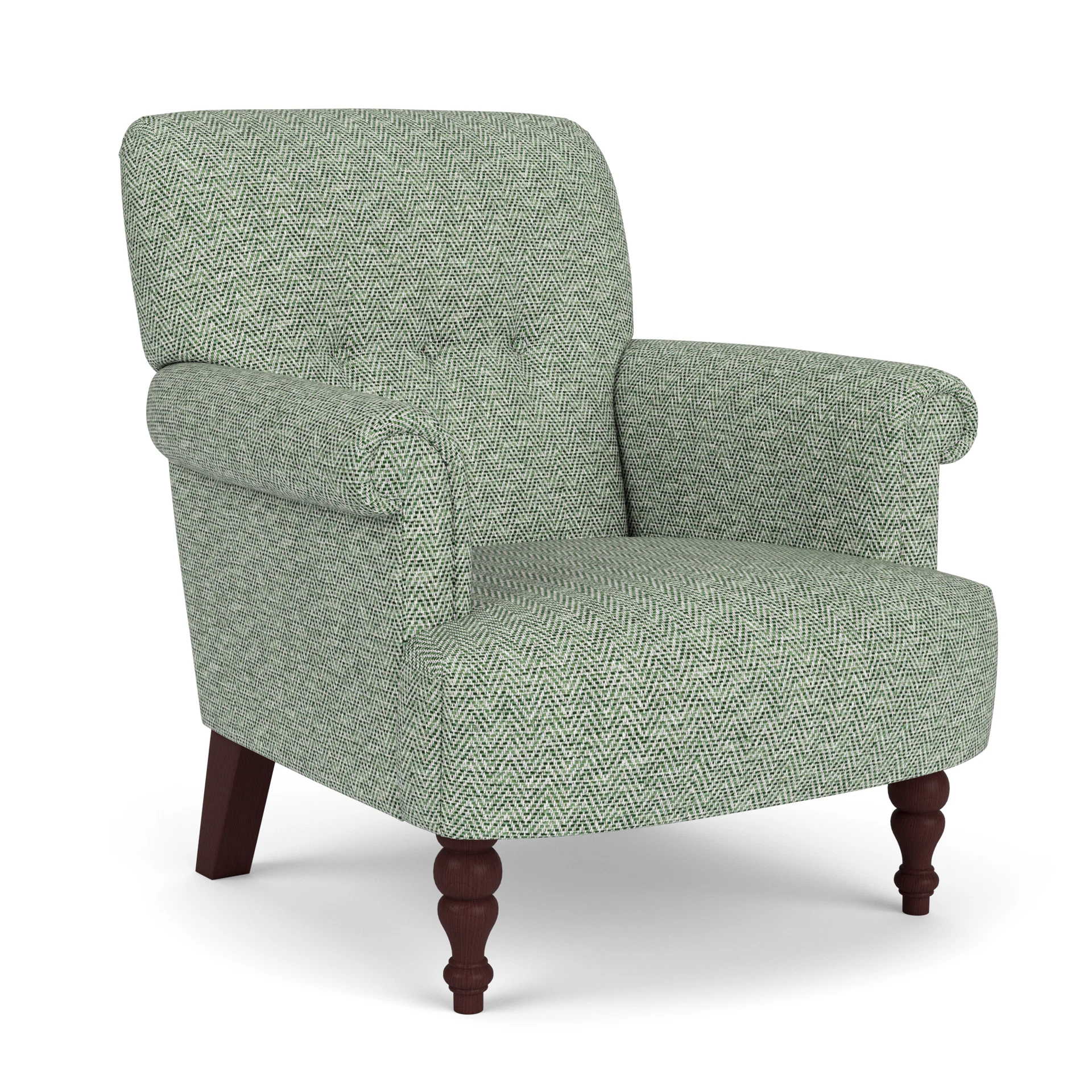 Harriet Armchair in Herringbone Weave - Lake with Light legs