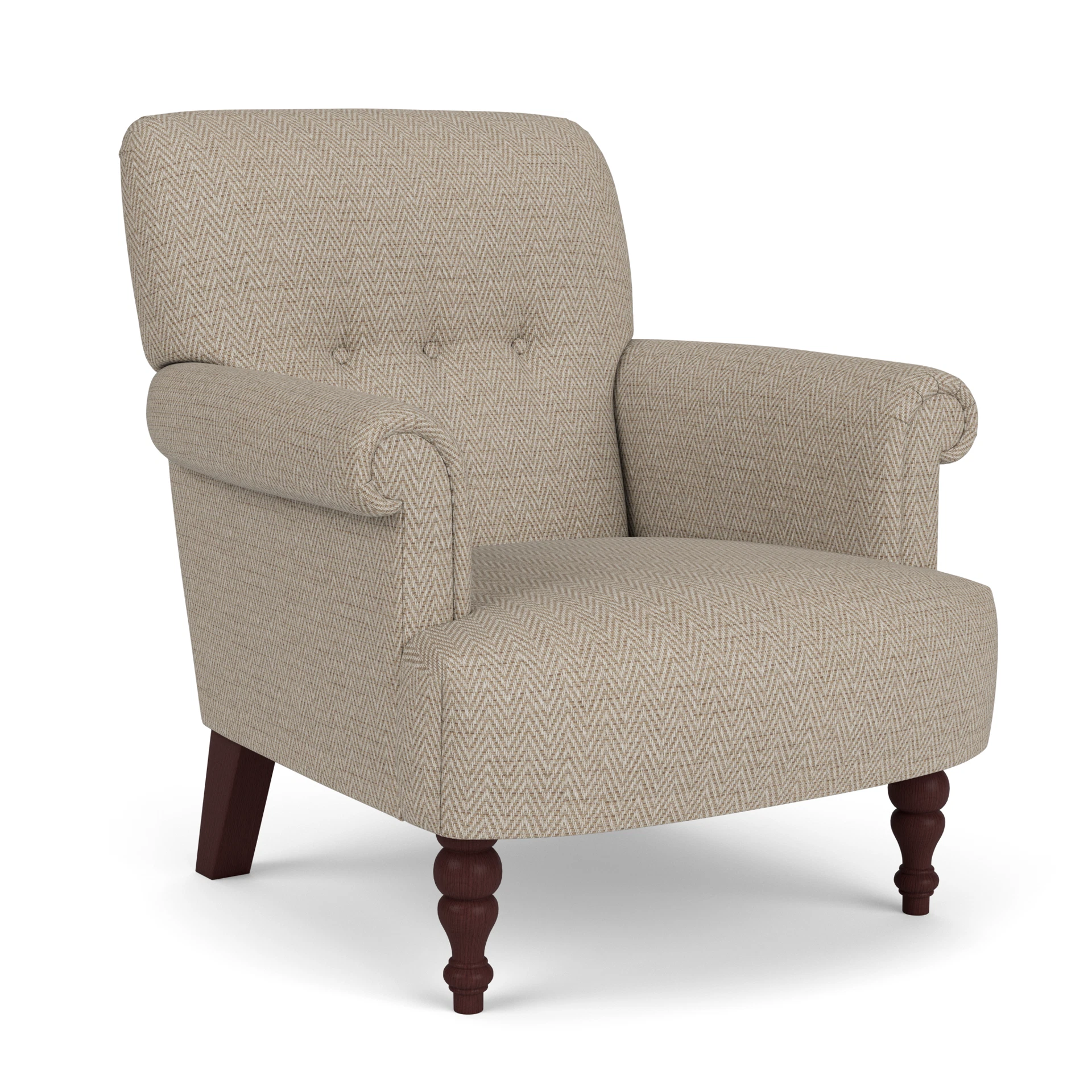 Harriet Armchair in Herringbone Weave - Natural with Light legs