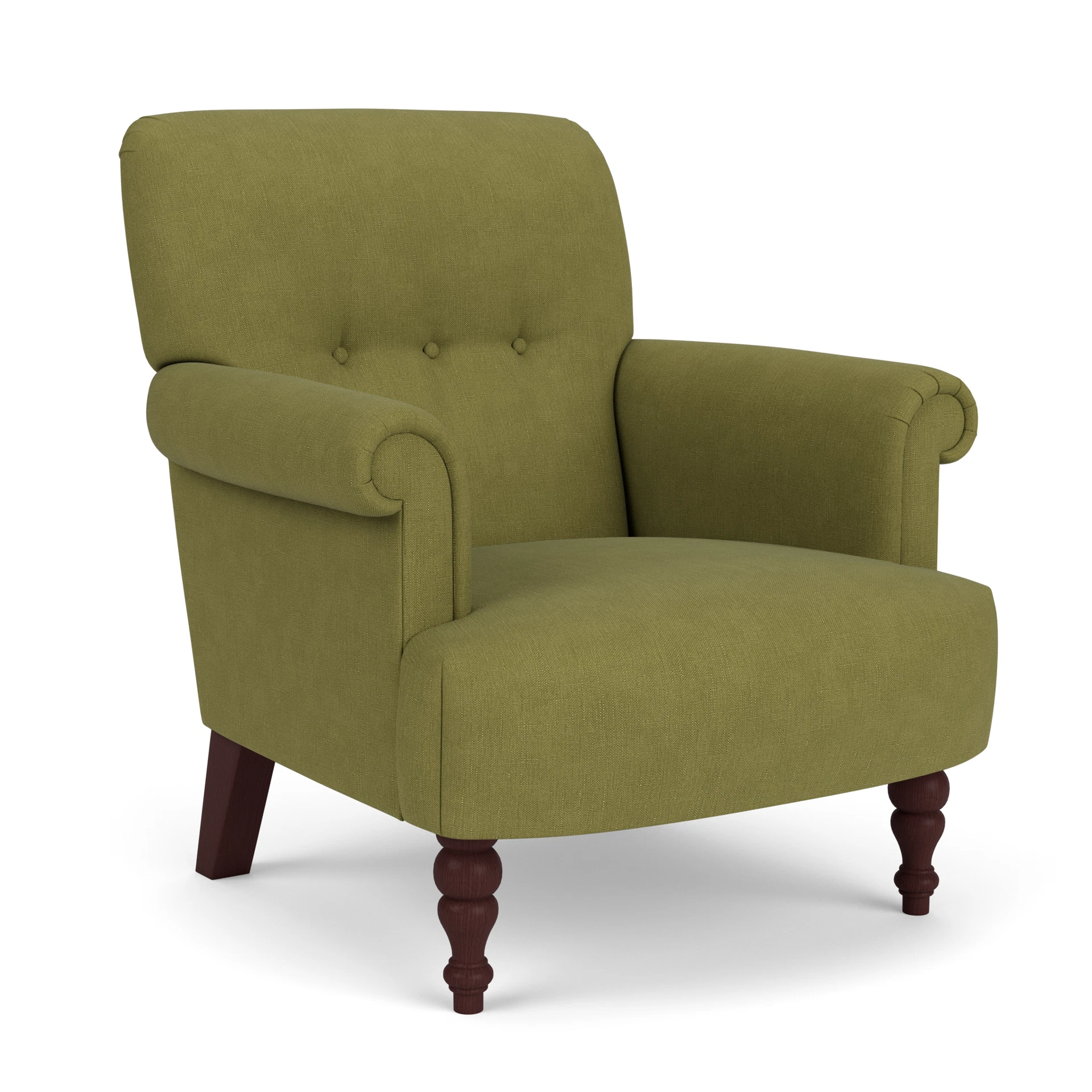 Harriet Armchair in House Linen Mix - Apple with Light legs