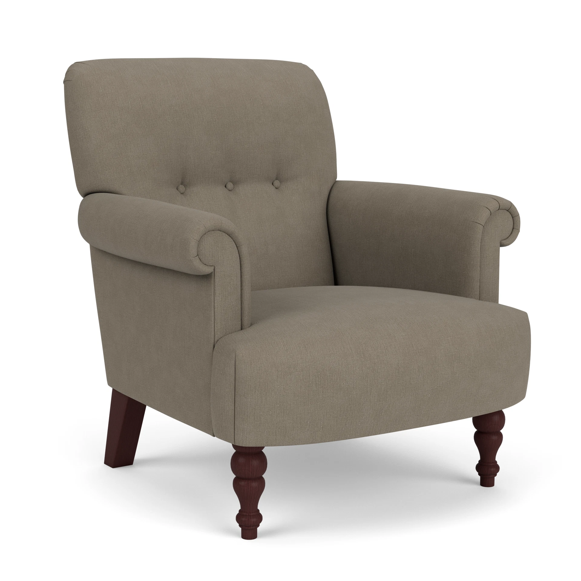Harriet Armchair in House Linen Mix - Mid Grey with Light legs