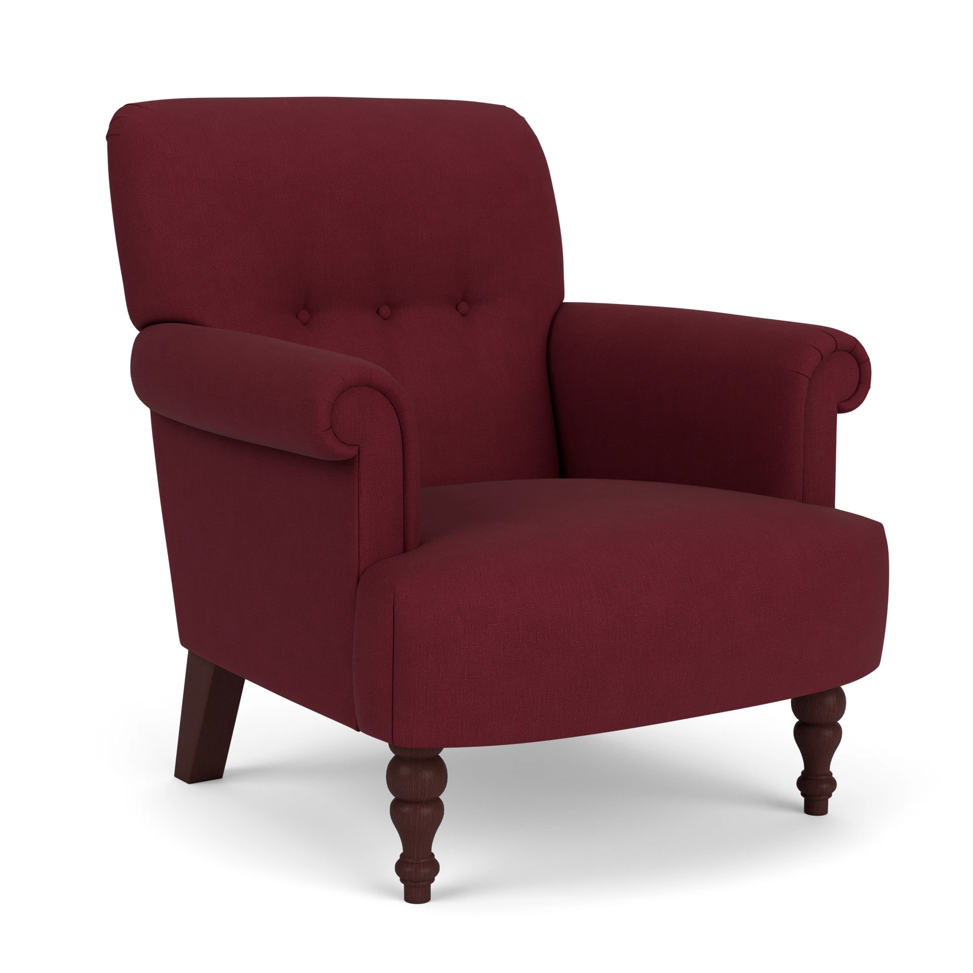Harriet Armchair in House Linen Mix - Rosehip with Light legs