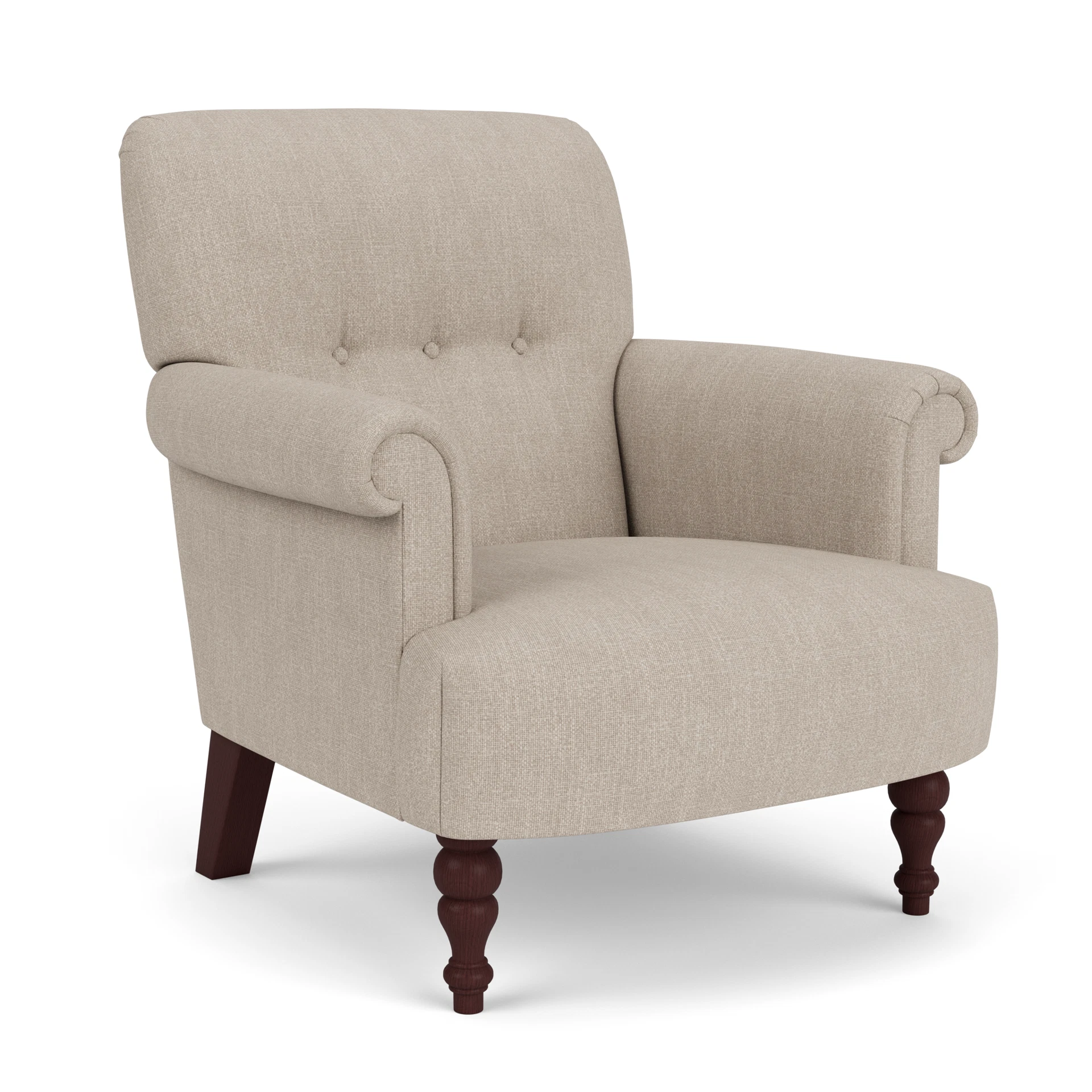 Harriet Armchair in Luxury Italian Linen - Natural with Light legs