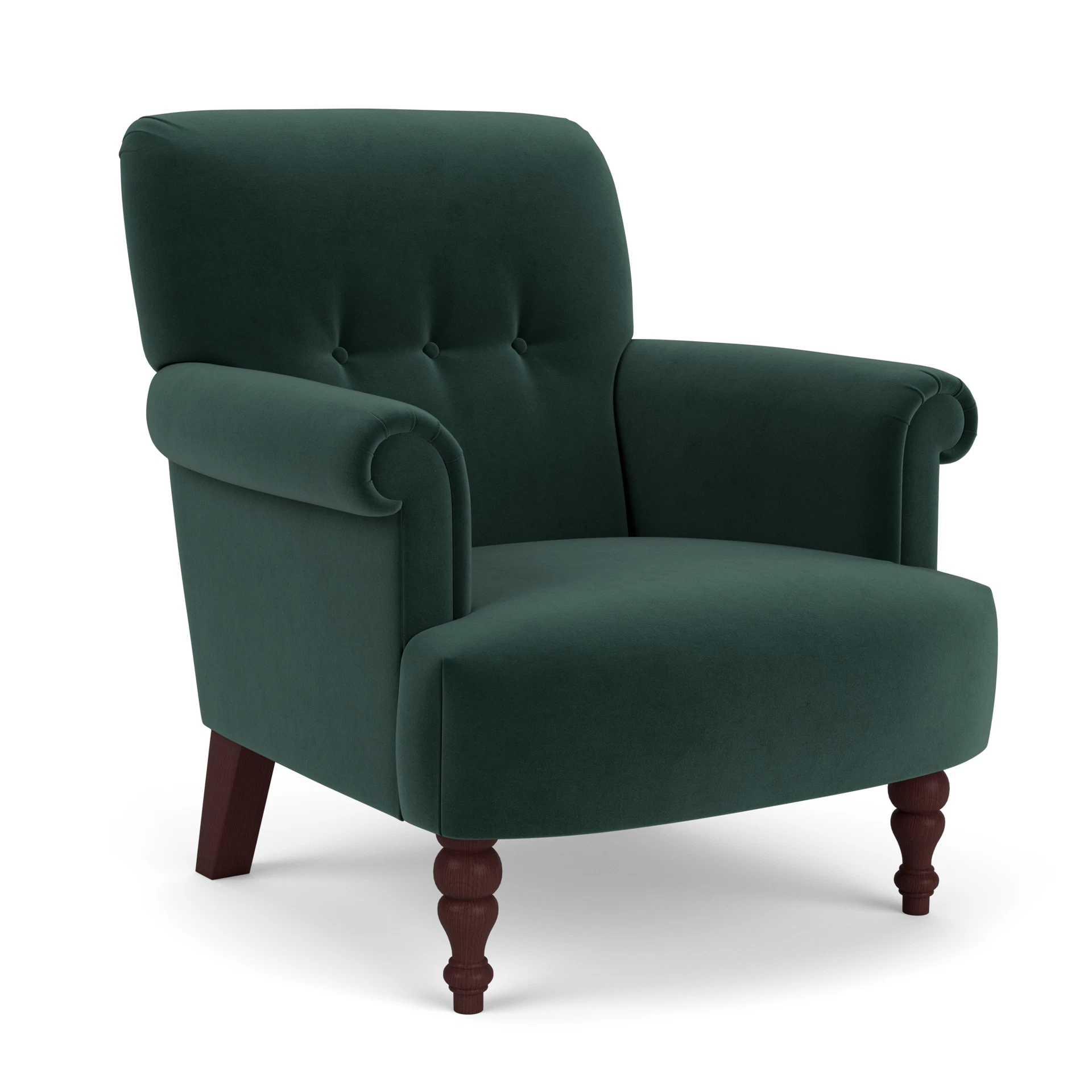 Harriet Armchair in Matt Velvet - Lake with Light legs