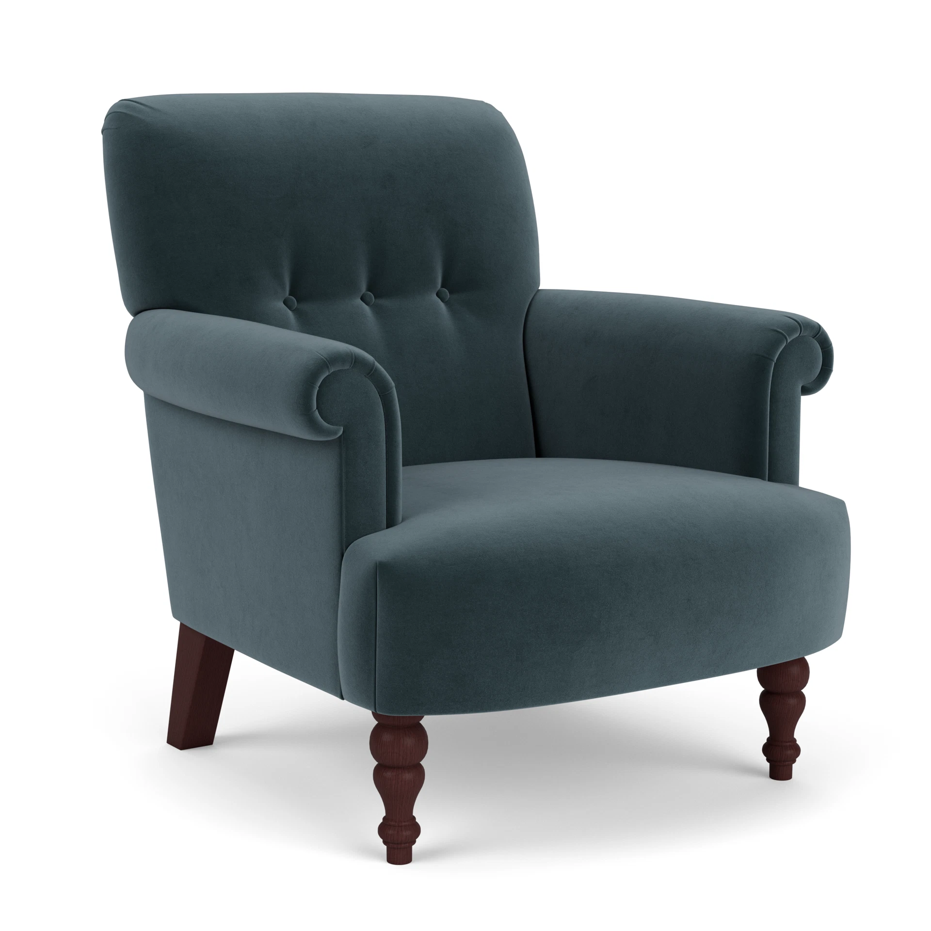 Harriet Armchair in Matt Velvet - Night Sky with Light legs