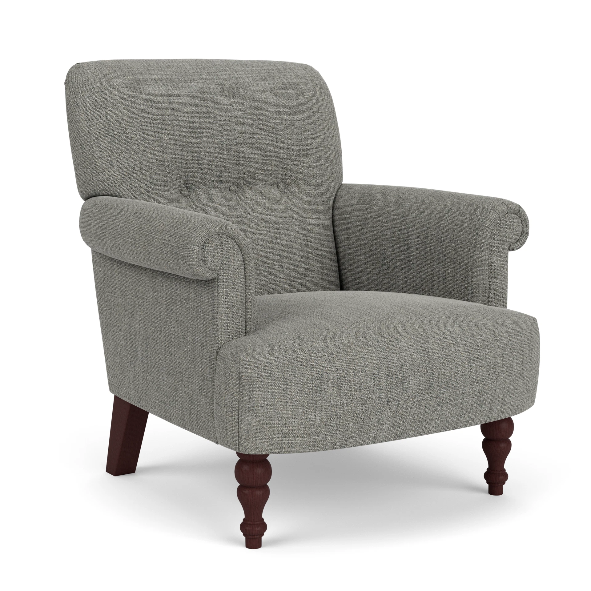 Harriet Armchair in Rustic Weave - Grey Marl with Light legs