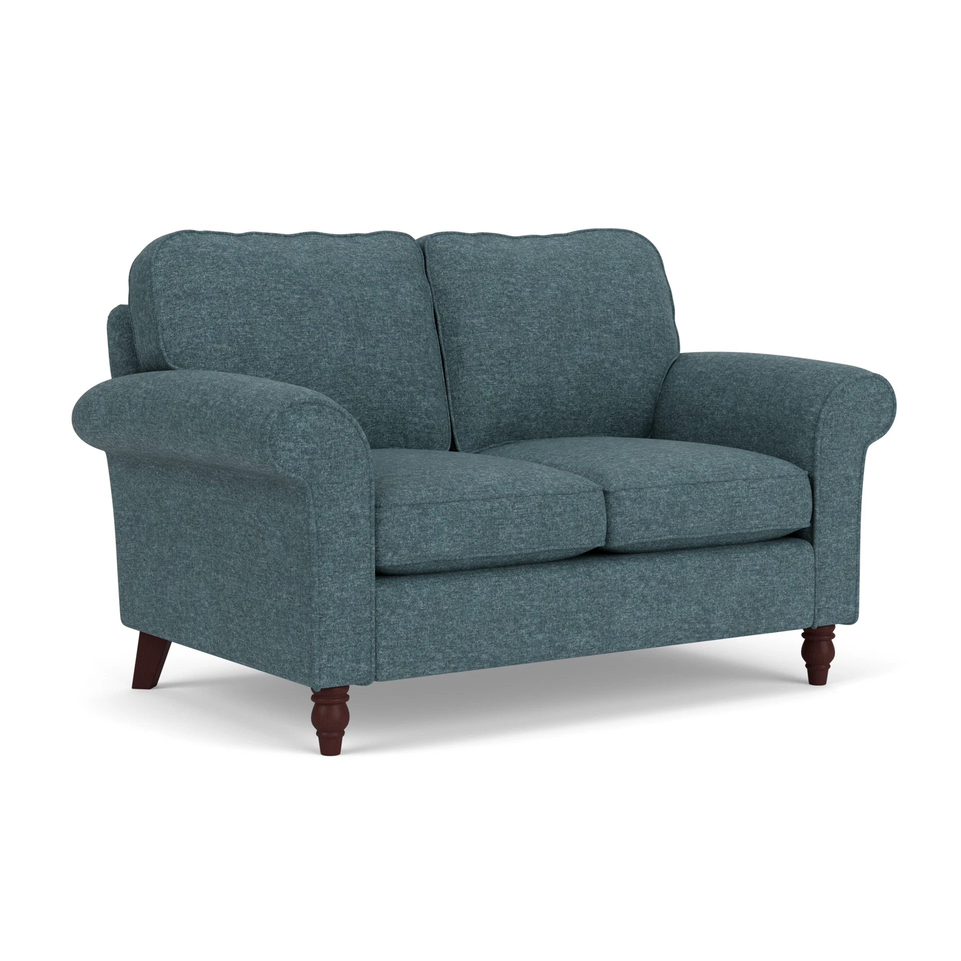 Hurley 2 Seater Sofa in Aquaclean Oxford - Lake Marl with Light legs