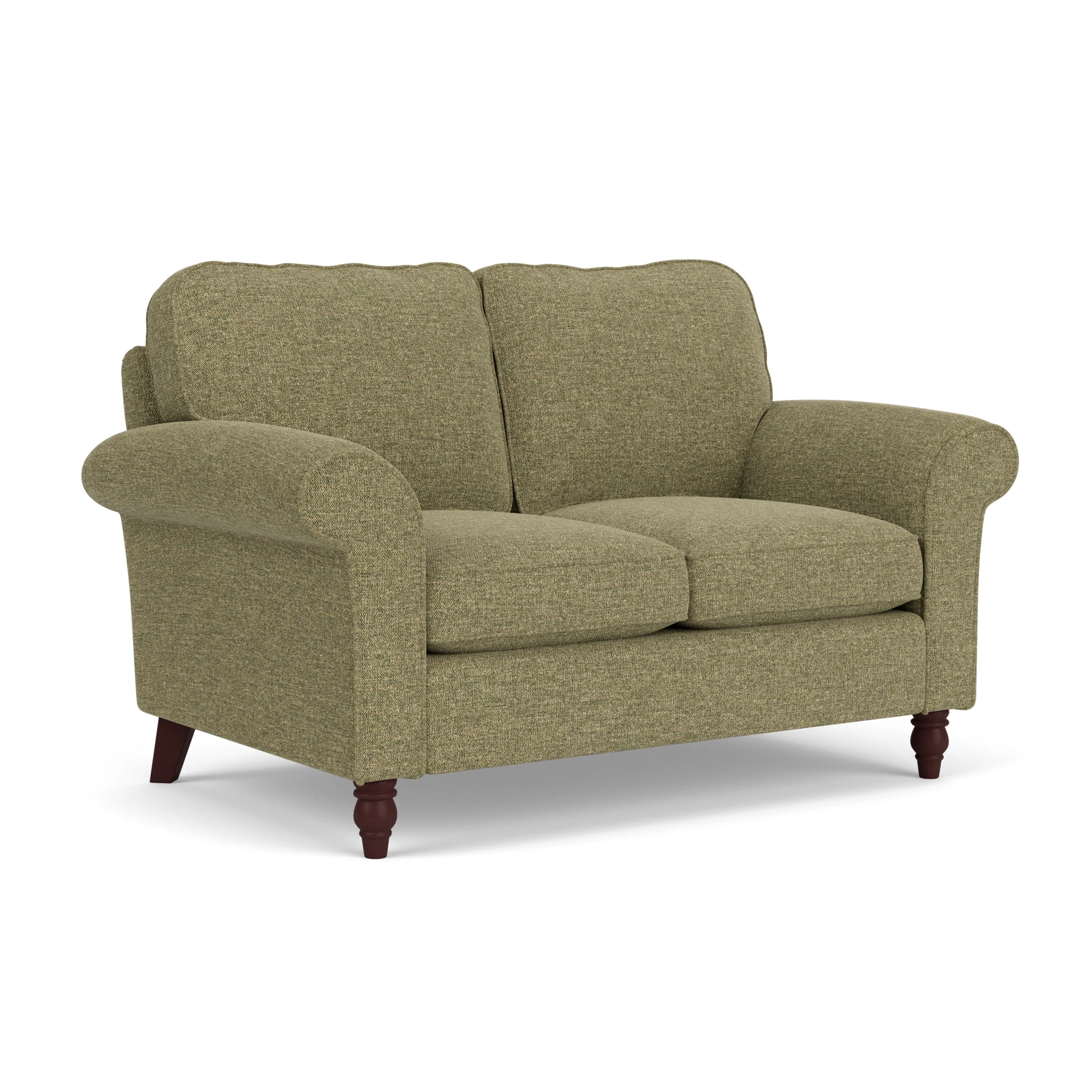 Hurley 2 Seater Sofa in Aquaclean Oxford - Sage with Light legs