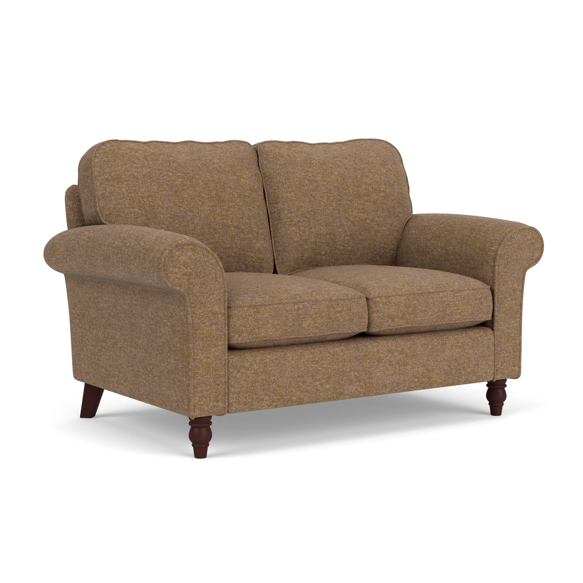 Hurley 2 Seater Sofa in Aquaclean Oxford - Spice with Light legs