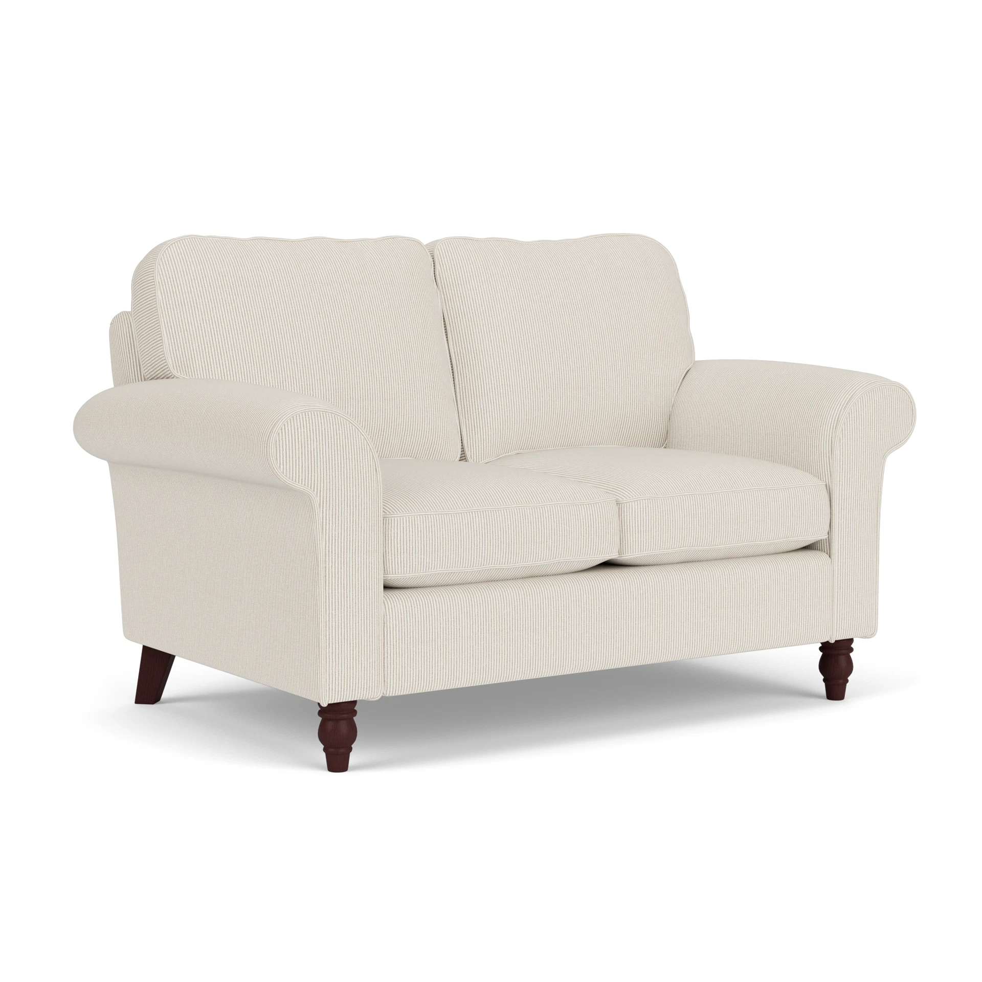 Hurley 2 Seater Sofa in Broadway Stripe - Natural with Light legs