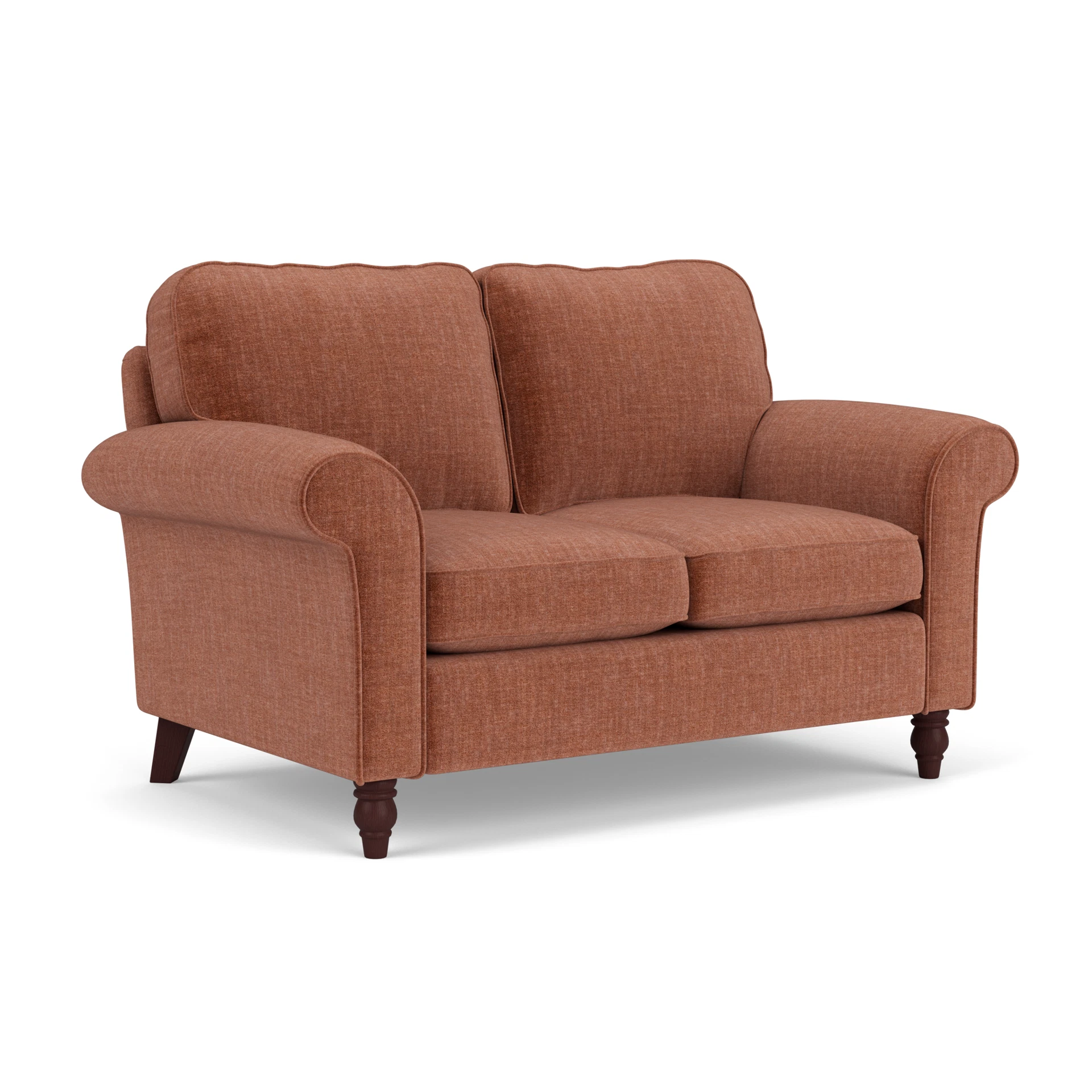 Hurley 2 Seater Sofa in Eco Chenille - Cinnamon with Light legs
