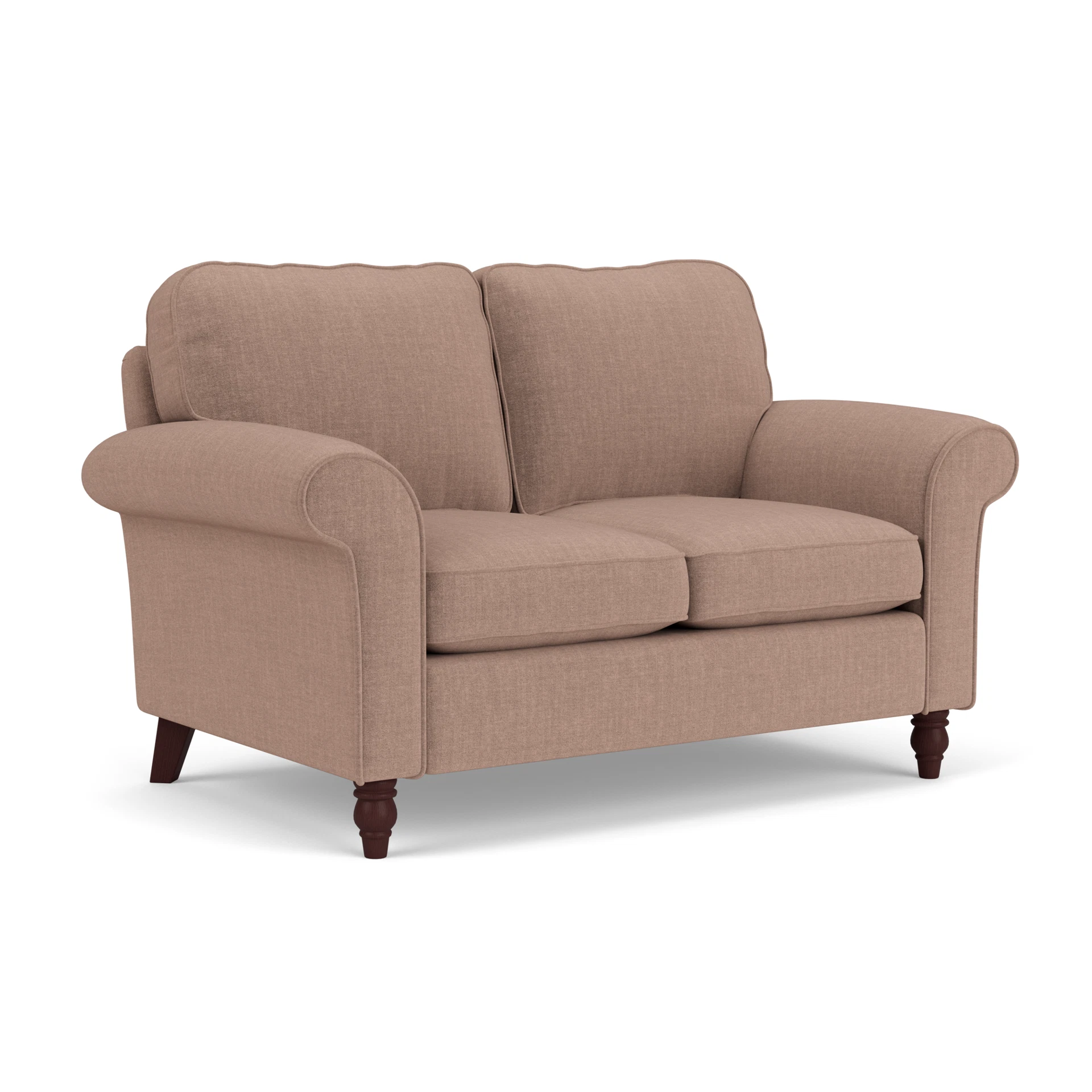 Hurley 2 Seater Sofa in Eco Chenille - Dusky Rose with Light legs