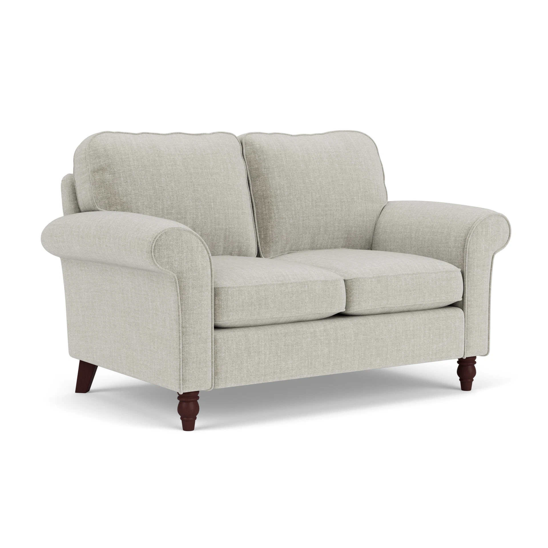 Hurley 2 Seater Sofa in Eco Chenille - Grey Mist with Light legs