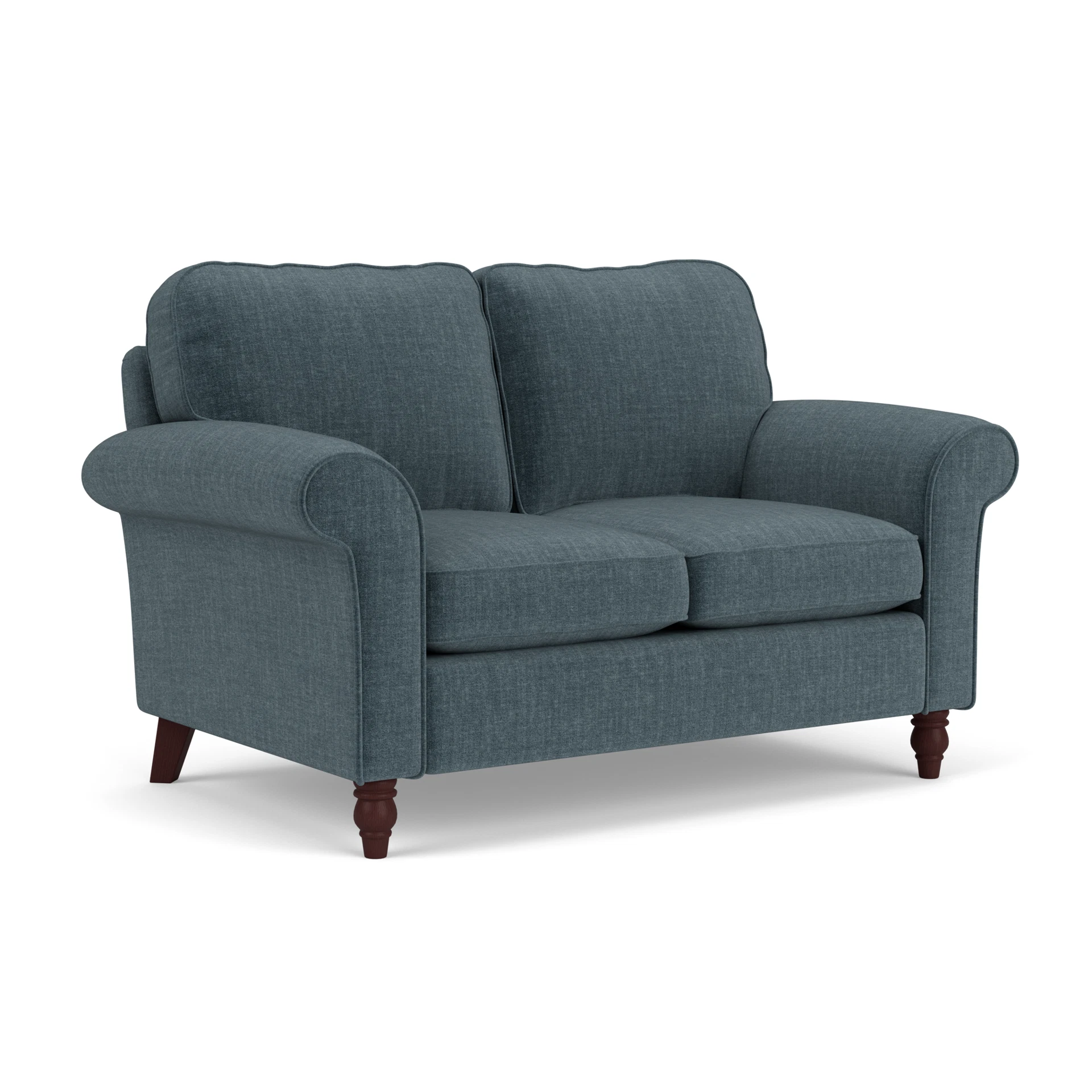 Hurley 2 Seater Sofa in Eco Chenille - Teal with Light legs