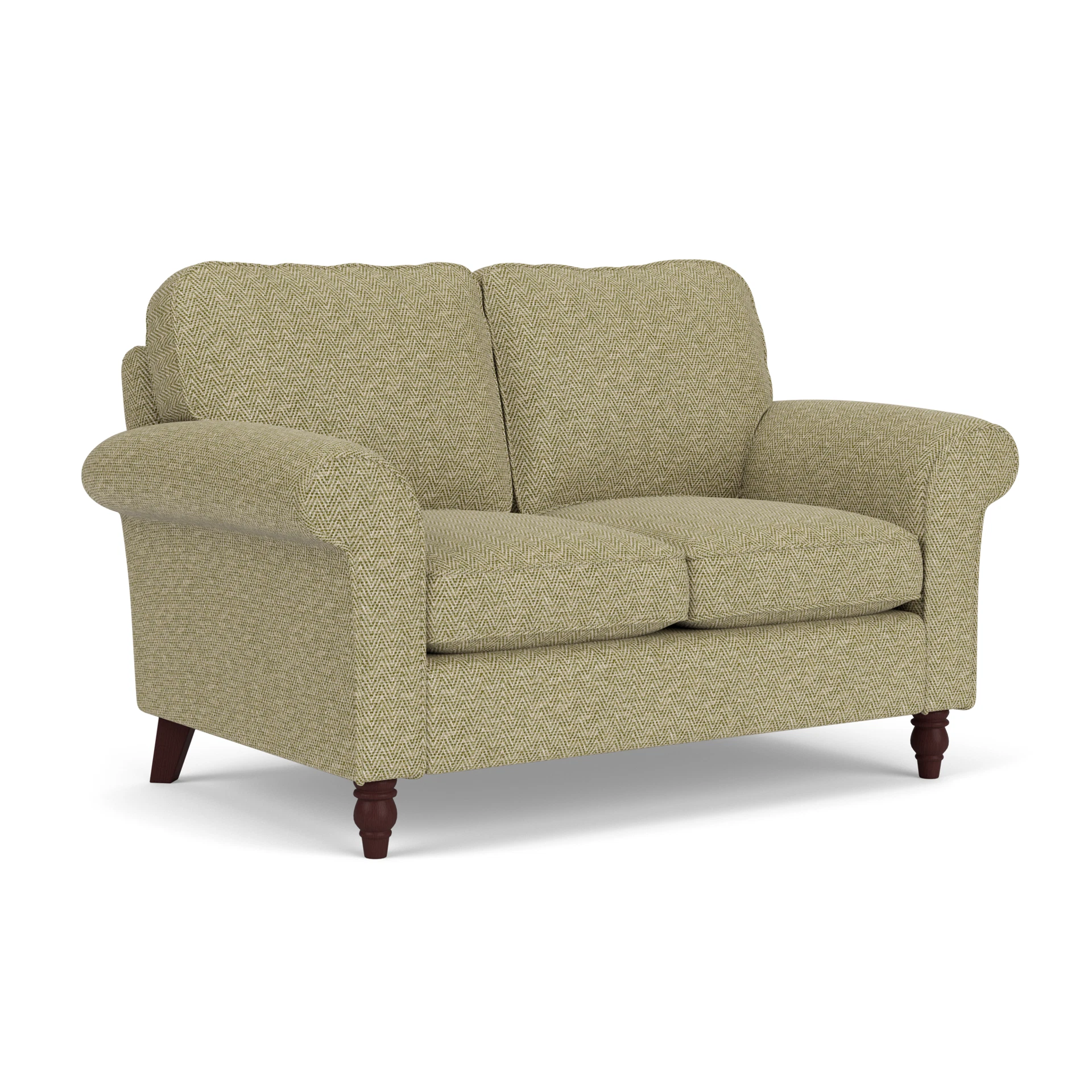 Hurley 2 Seater Sofa in Herringbone Weave - Apple with Light legs