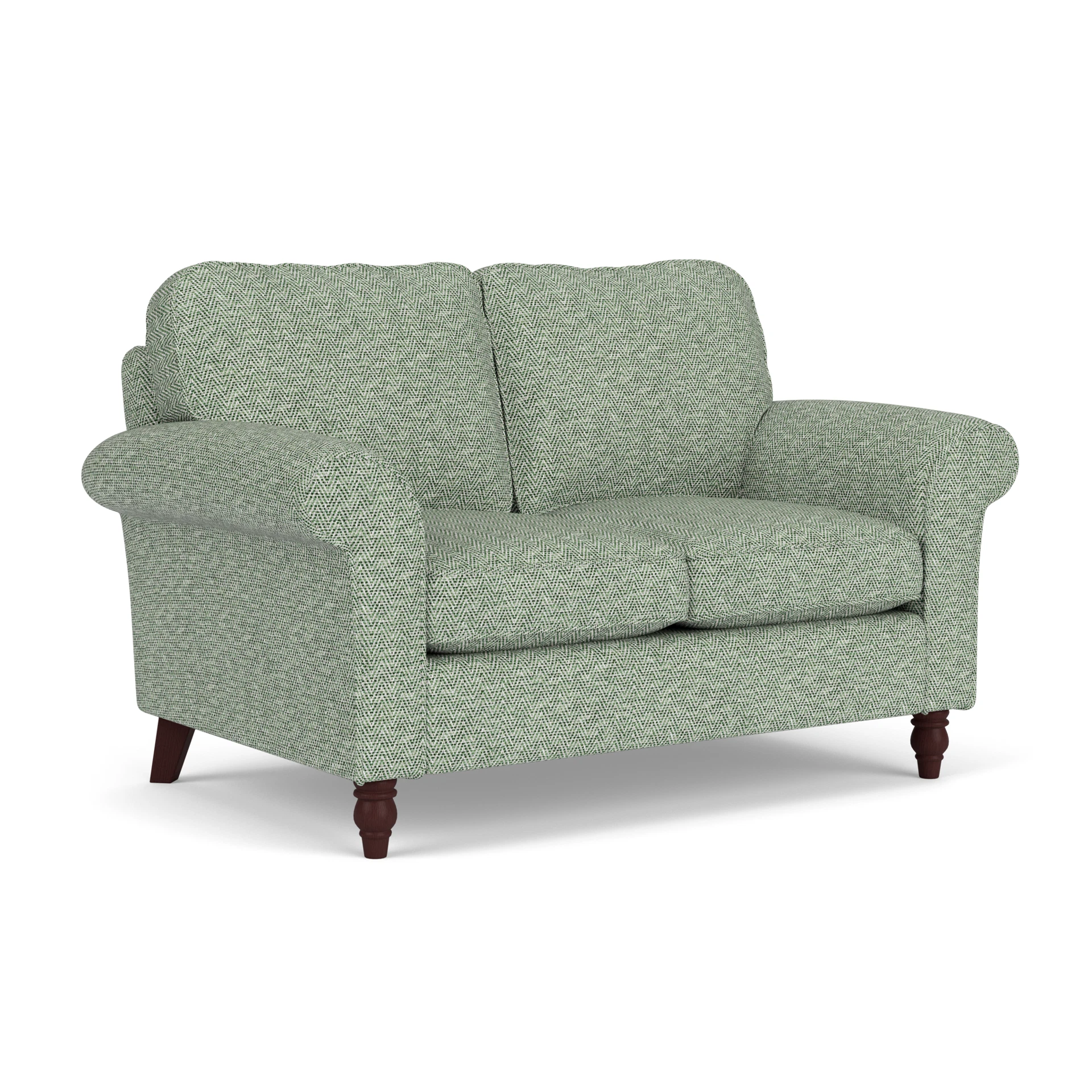 Hurley 2 Seater Sofa in Herringbone Weave - Lake with Light legs