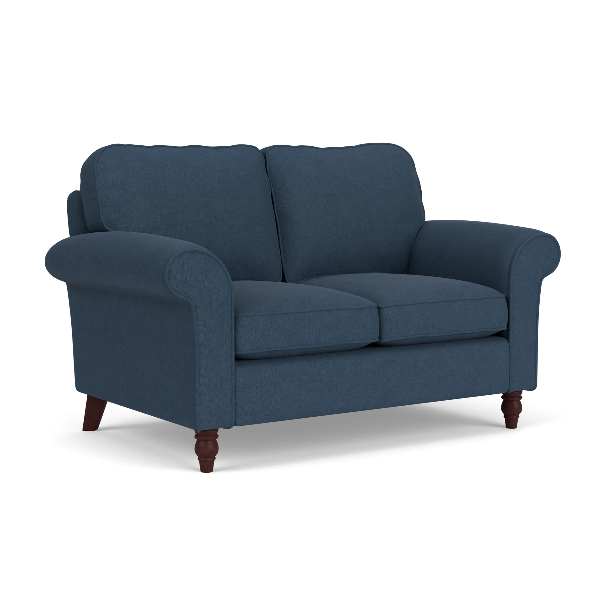 Hurley 2 Seater Sofa in House Linen Mix - Indigo with Light legs
