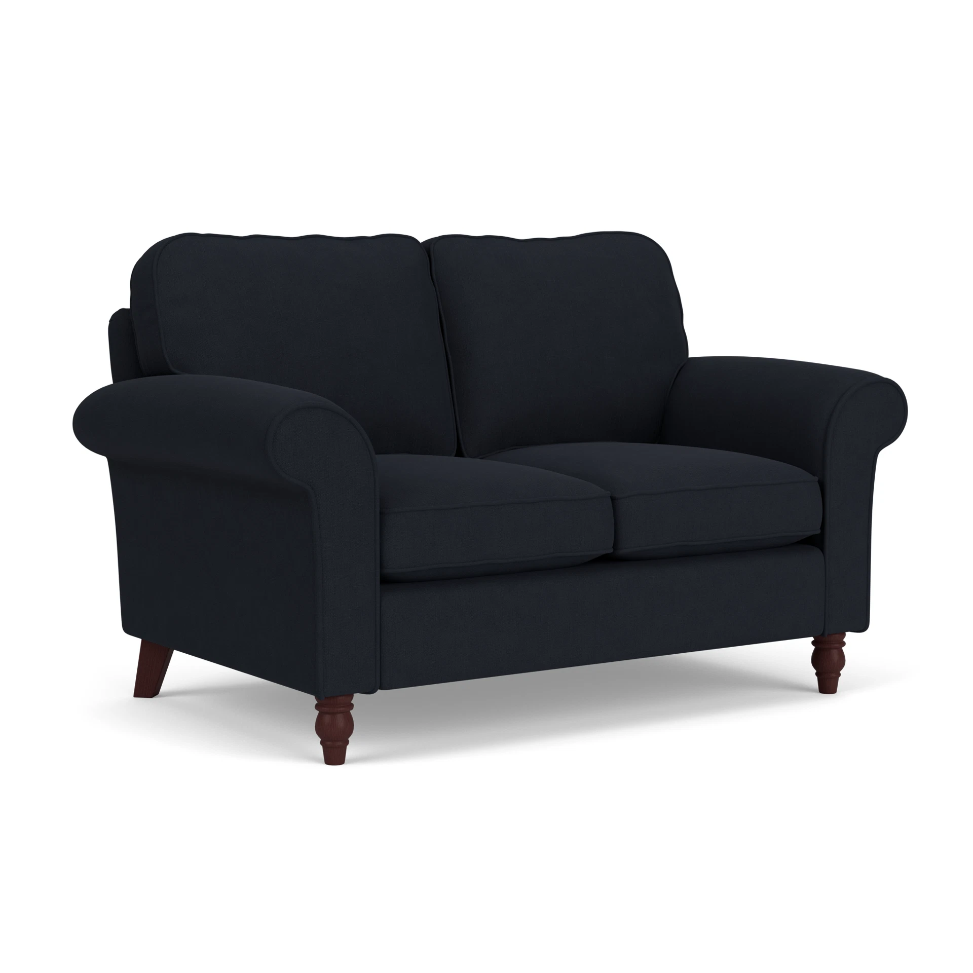 Hurley 2 Seater Sofa in House Linen Mix - Ink with Light legs