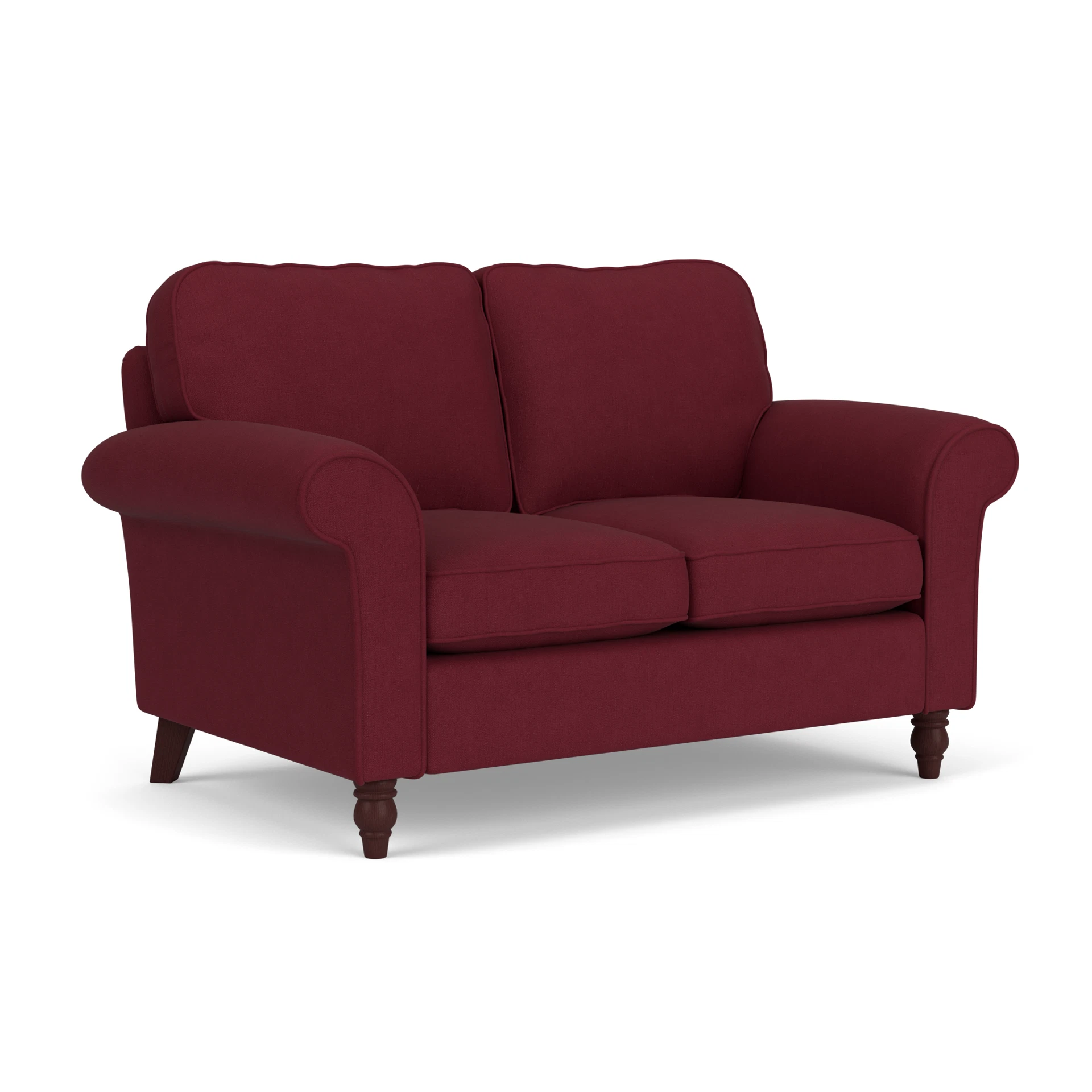 Hurley 2 Seater Sofa in House Linen Mix - Rosehip with Light legs