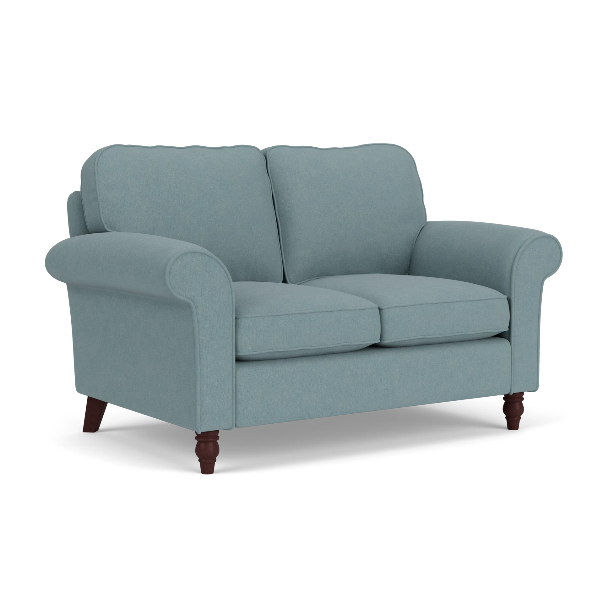 Hurley 2 Seater Sofa in House Linen Mix - Sky Blue with Light legs