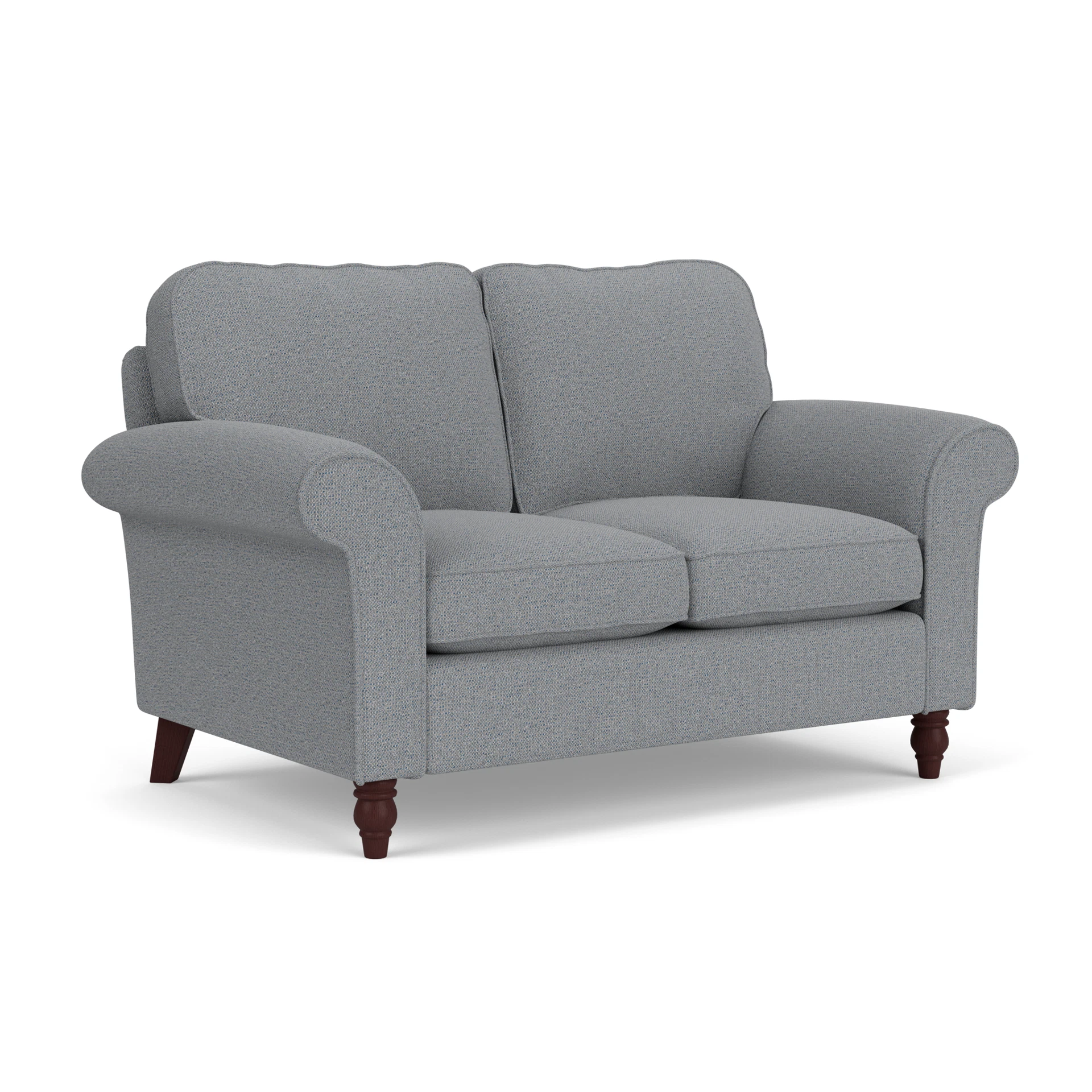 Hurley 2 Seater Sofa in House Weave - Blue Marl with Light legs