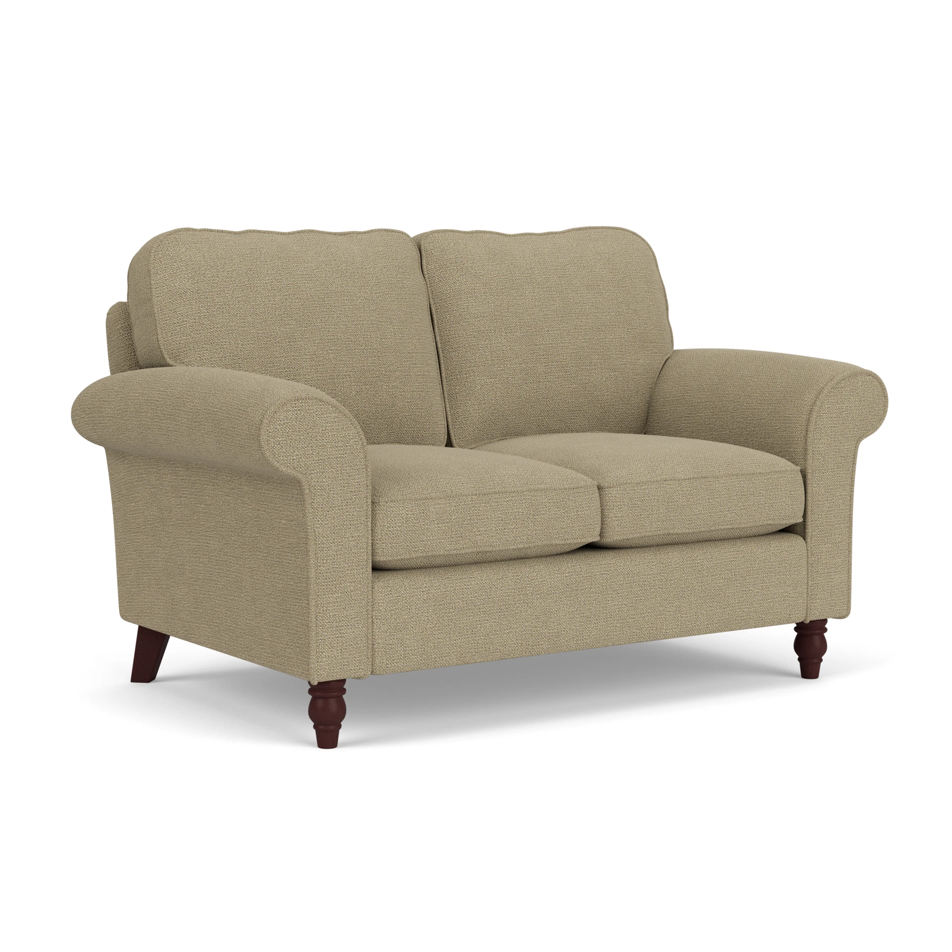Hurley 2 Seater Sofa in House Weave - Green Marl with Light legs