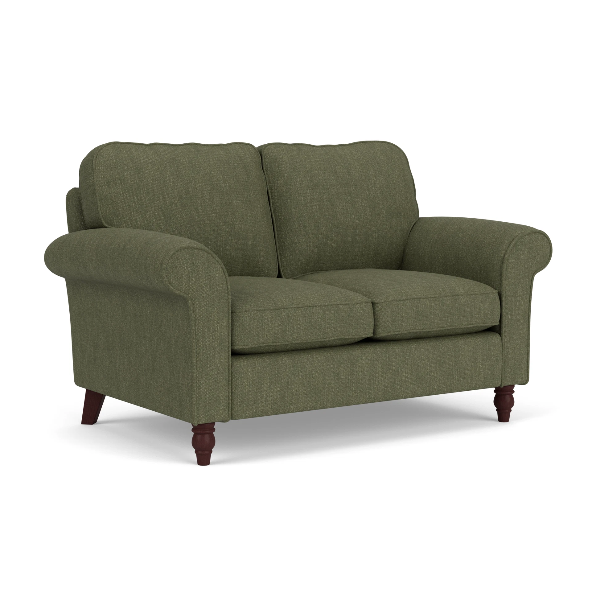 Hurley 2 Seater Sofa in Luxury Italian Linen - Fern with Light legs