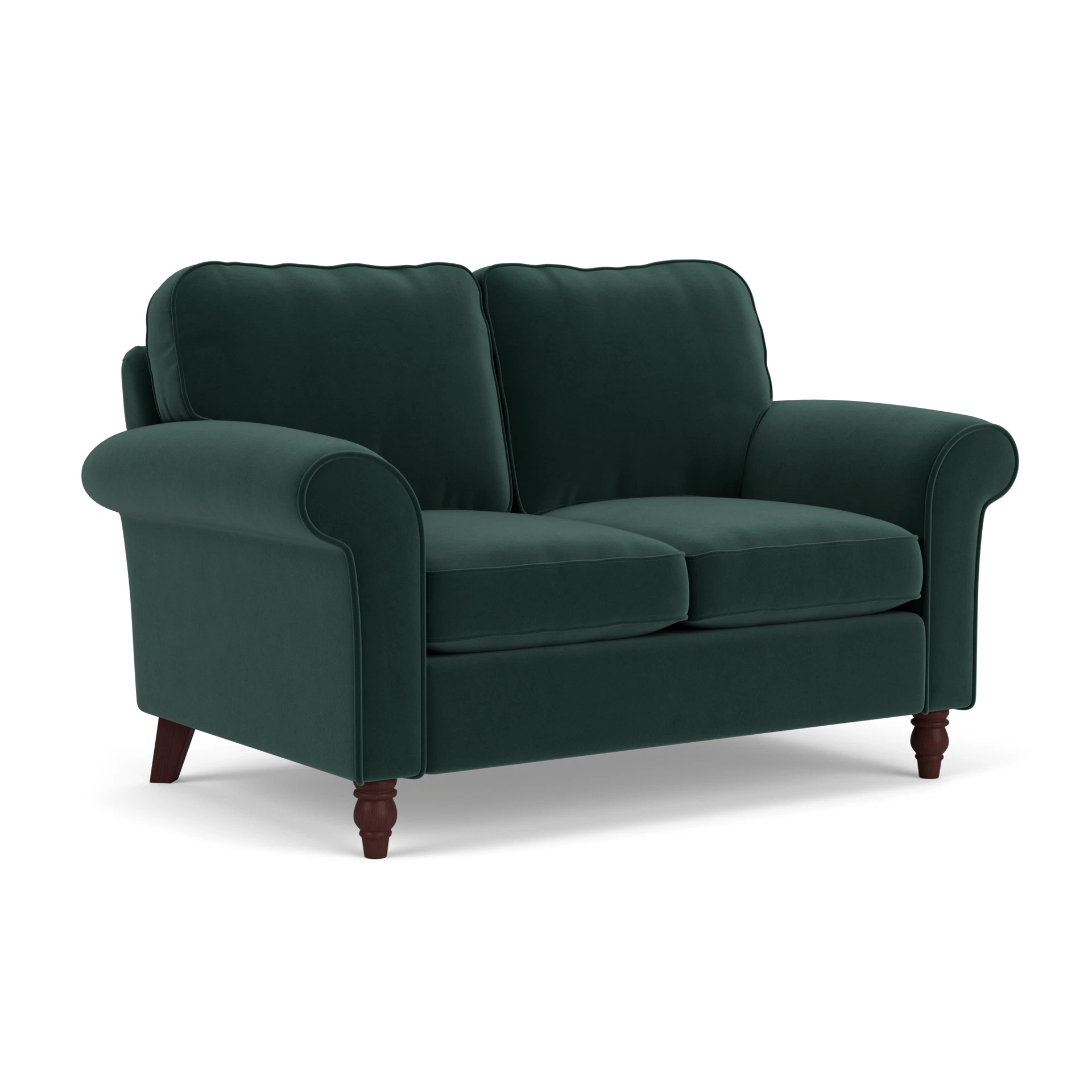 Hurley 2 Seater Sofa in Matt Velvet - Lake with Light legs