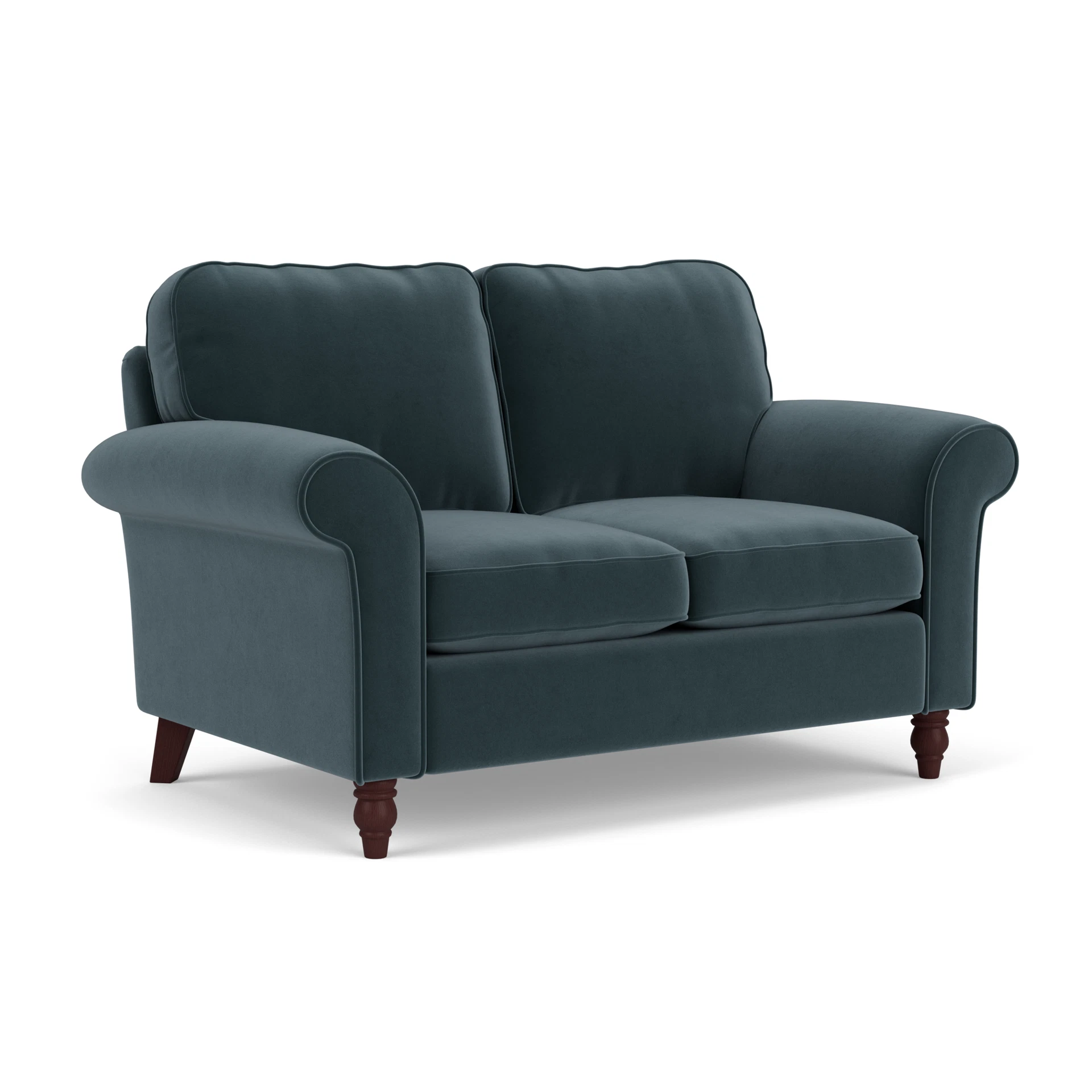 Hurley 2 Seater Sofa in Matt Velvet - Night Sky with Light legs