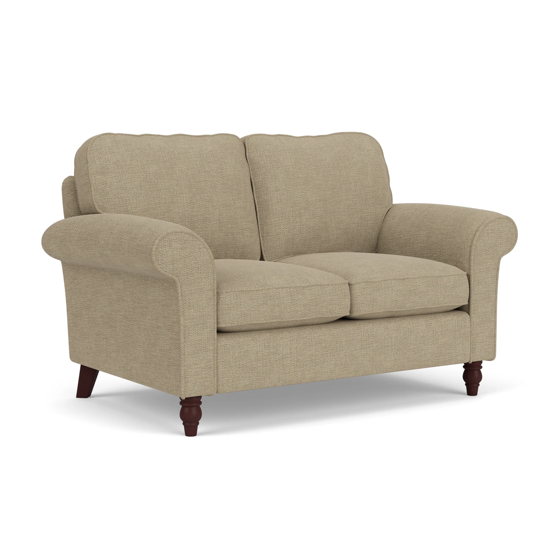 Hurley 2 Seater Sofa in Rustic Weave - Apple with Light legs
