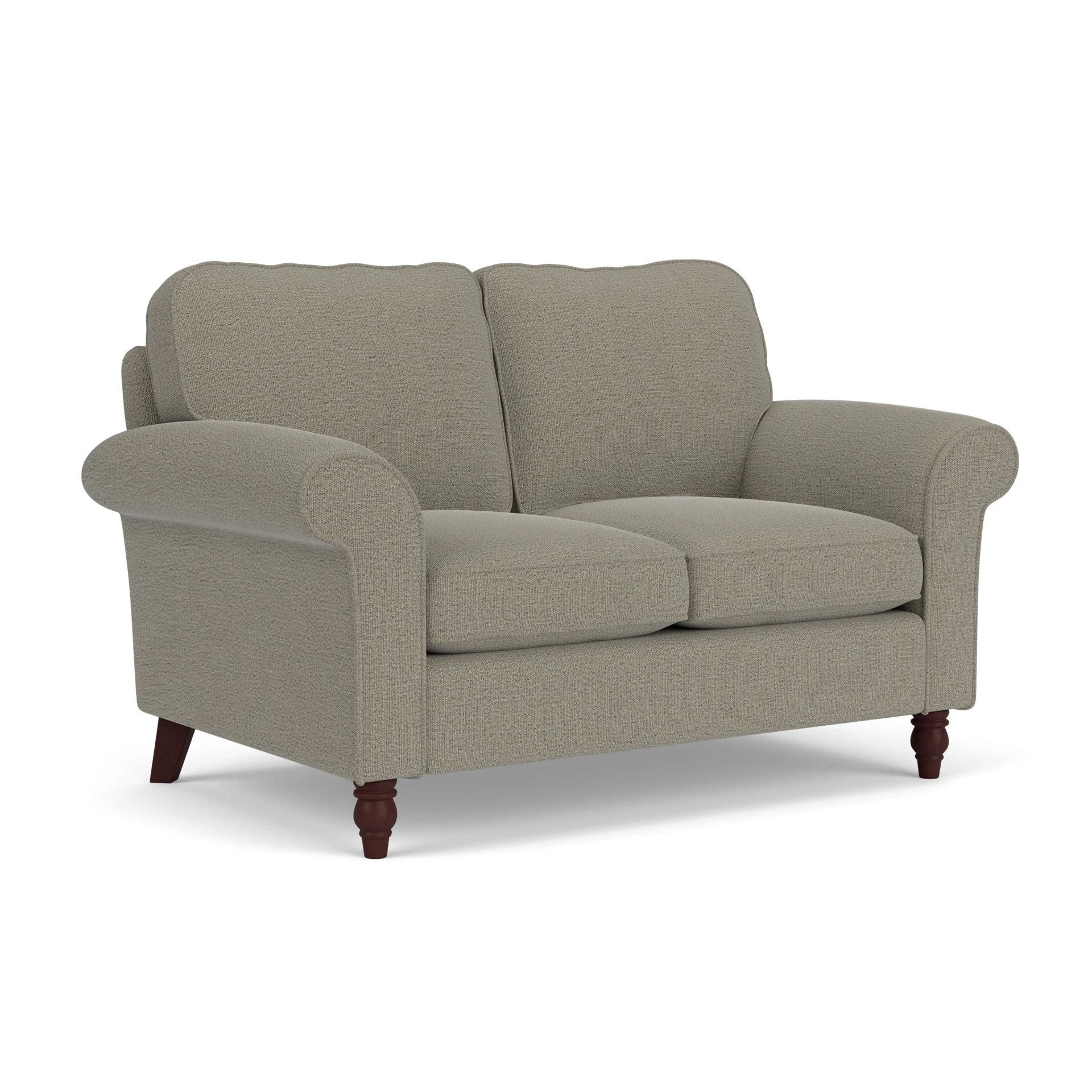 Hurley 2 Seater Sofa in Rustic Weave - Flax with Light legs