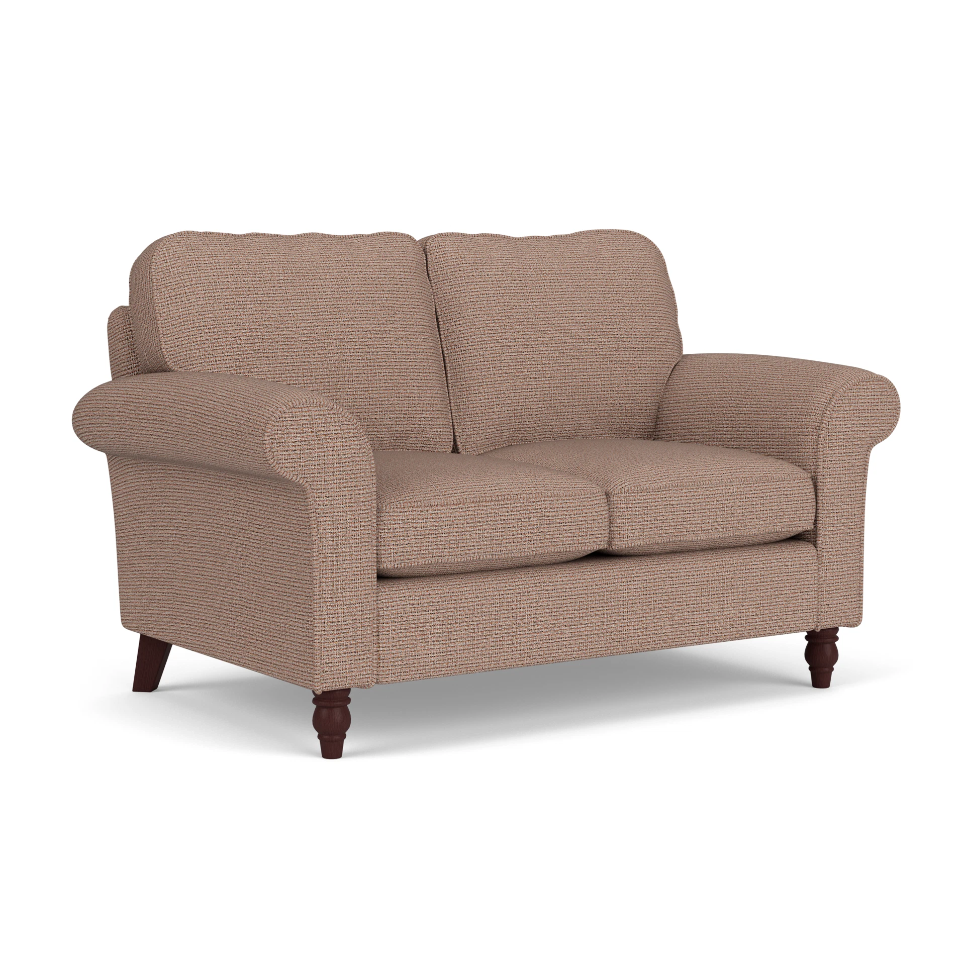 Hurley 2 Seater Sofa in Textured Weave - Autumn Mix with Light legs