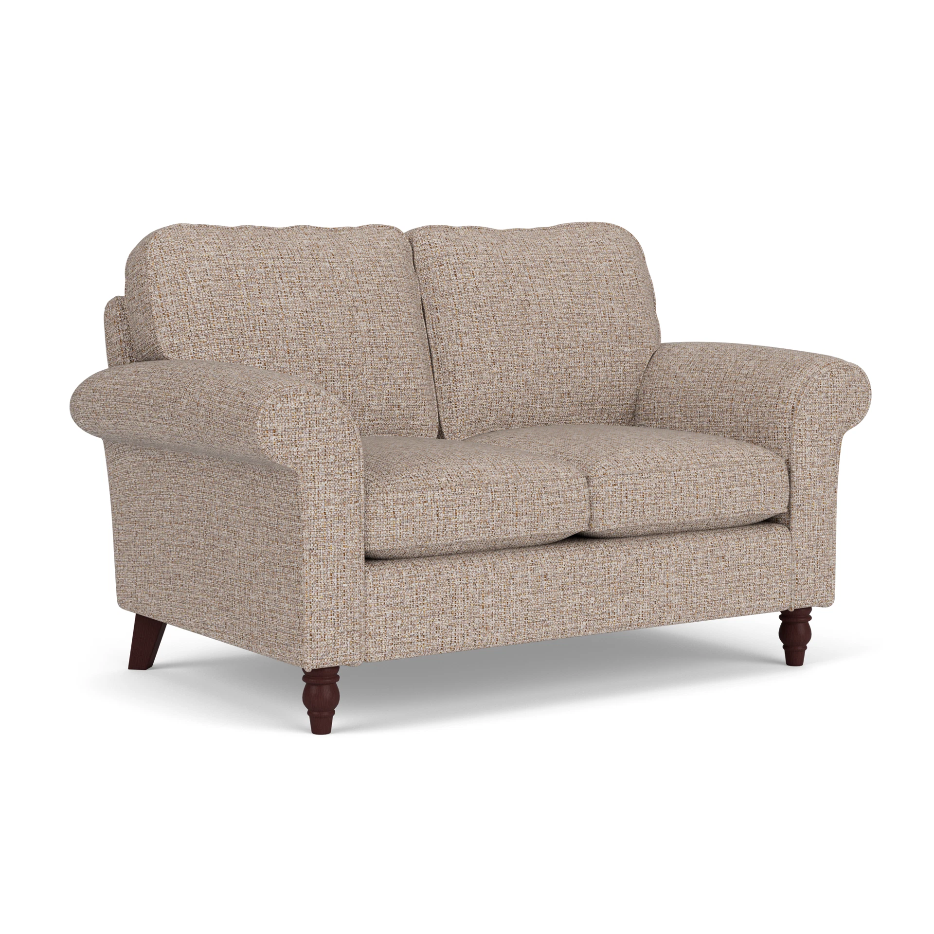Hurley 2 Seater Sofa in Textured Weave - Natural Mix with Light legs