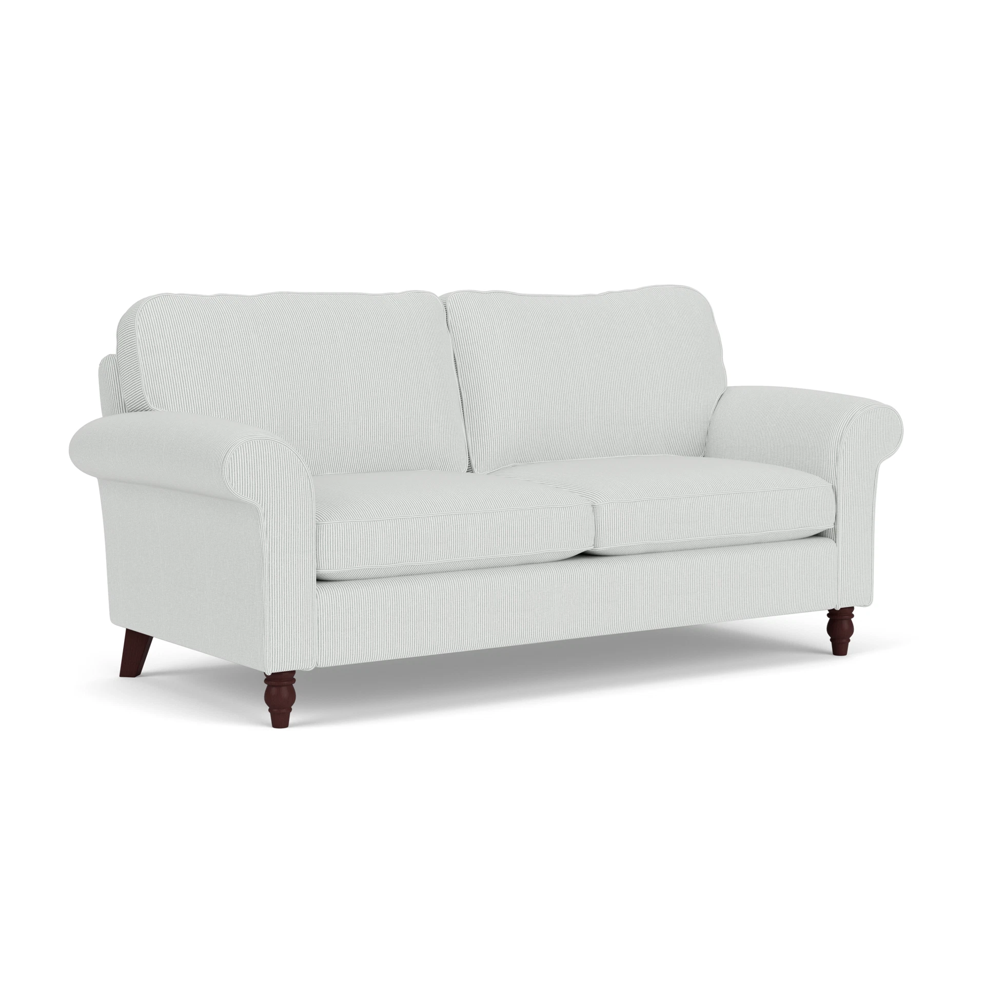 Hurley 3 Seater Sofa in Broadway Stripe - Duck Egg with Light legs