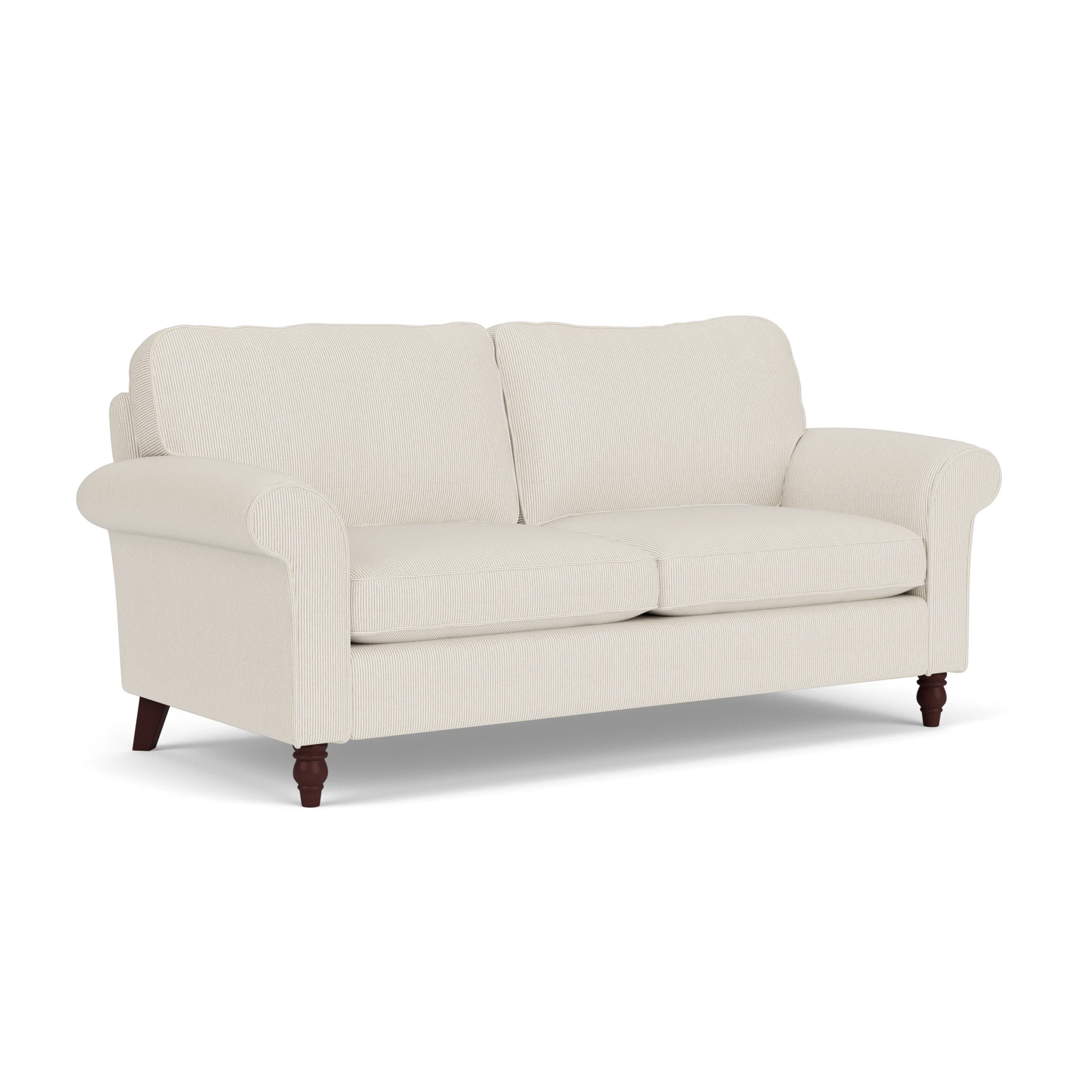 Hurley 3 Seater Sofa in Broadway Stripe - Natural with Light legs