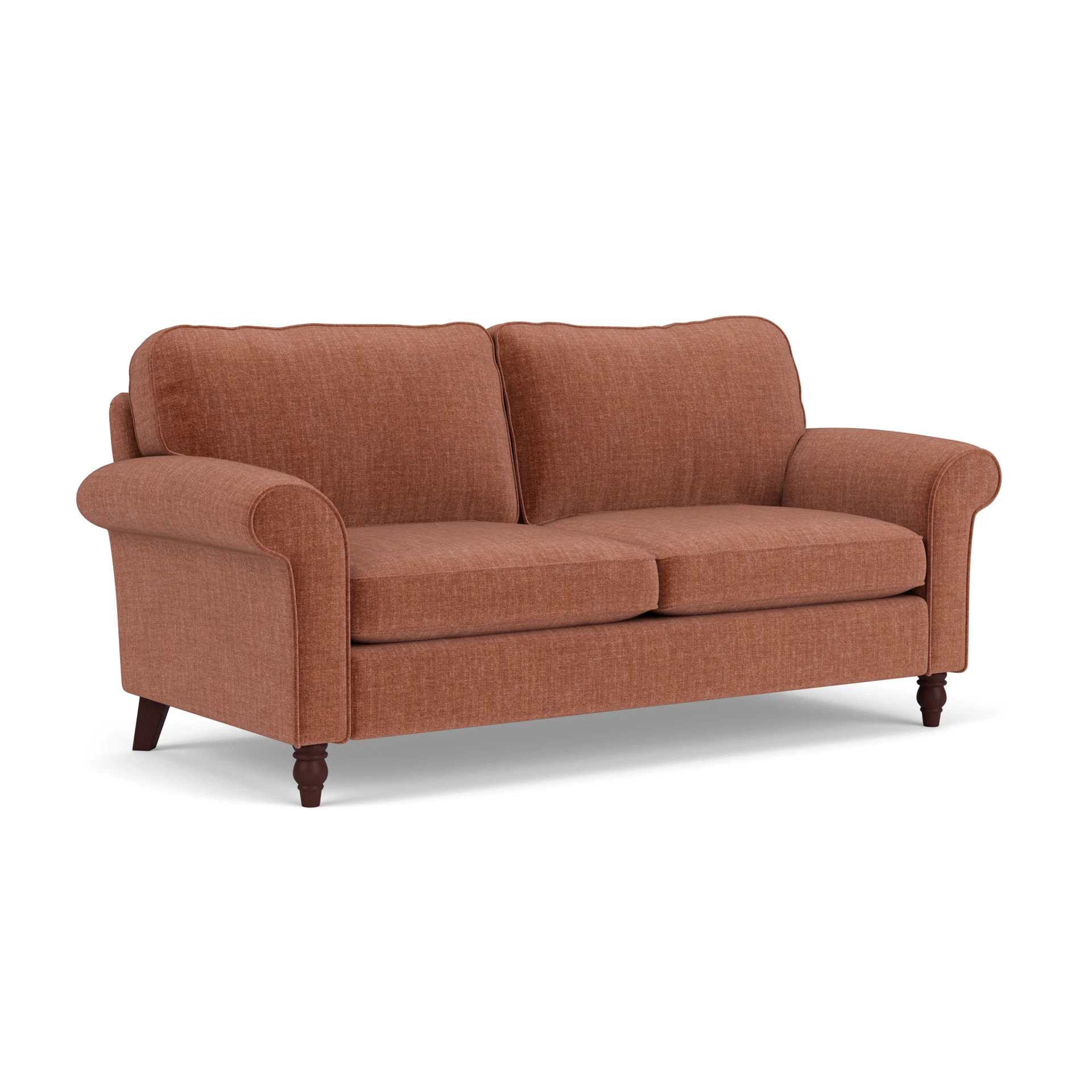 Hurley 3 Seater Sofa in Eco Chenille - Cinnamon with Light legs