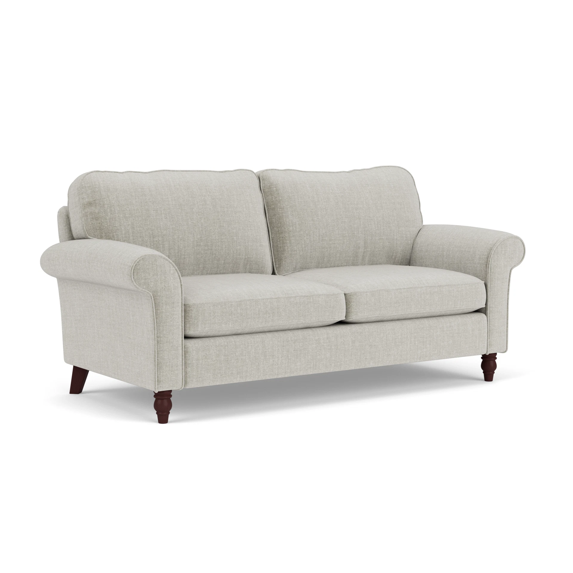 Hurley 3 Seater Sofa in Eco Chenille - Grey Mist with Light legs