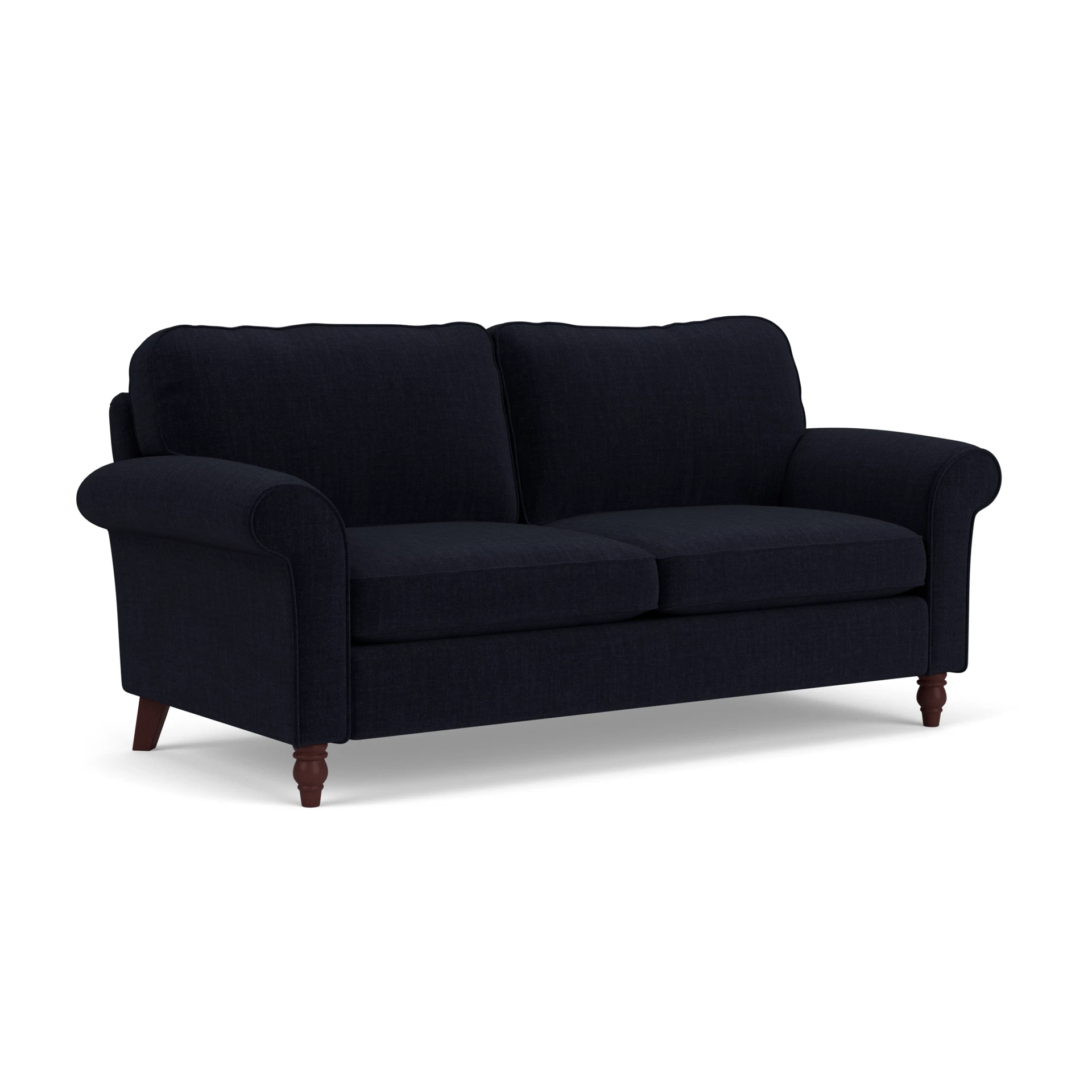 Hurley 3 Seater Sofa in Eco Chenille - Ink with Light legs