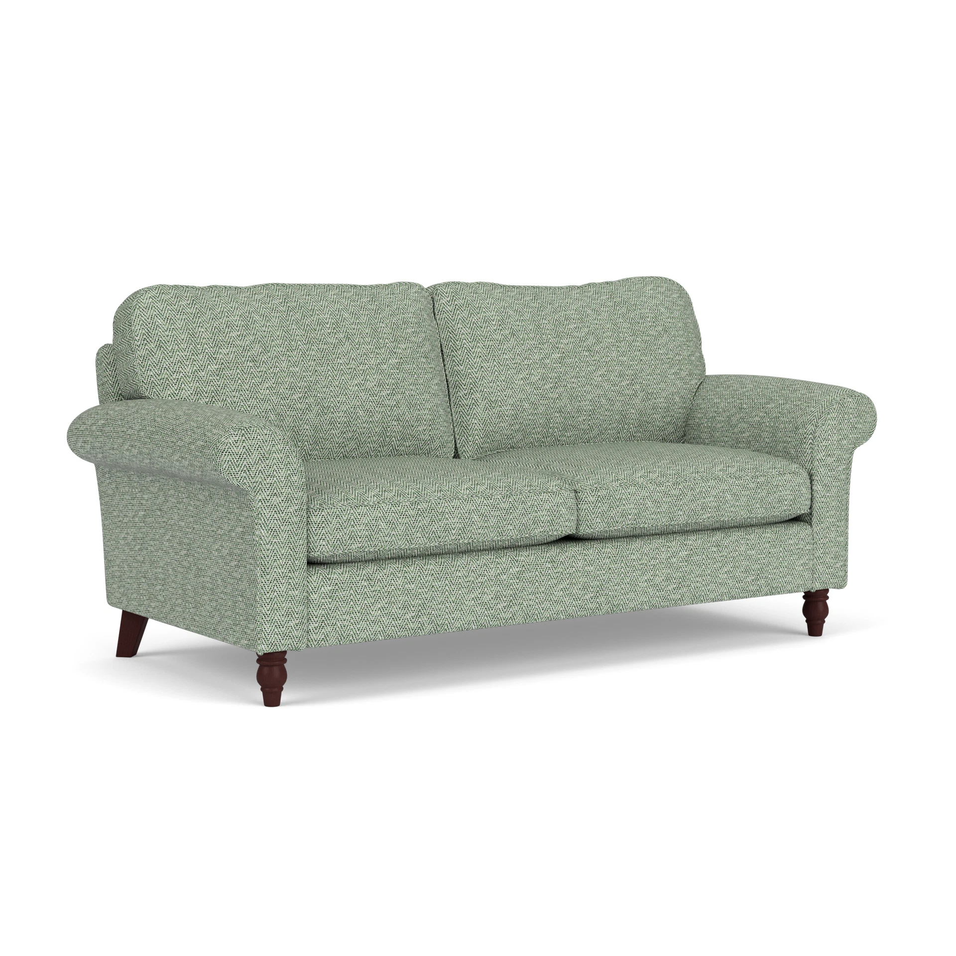 Hurley 3 Seater Sofa in Herringbone Weave - Lake with Light legs