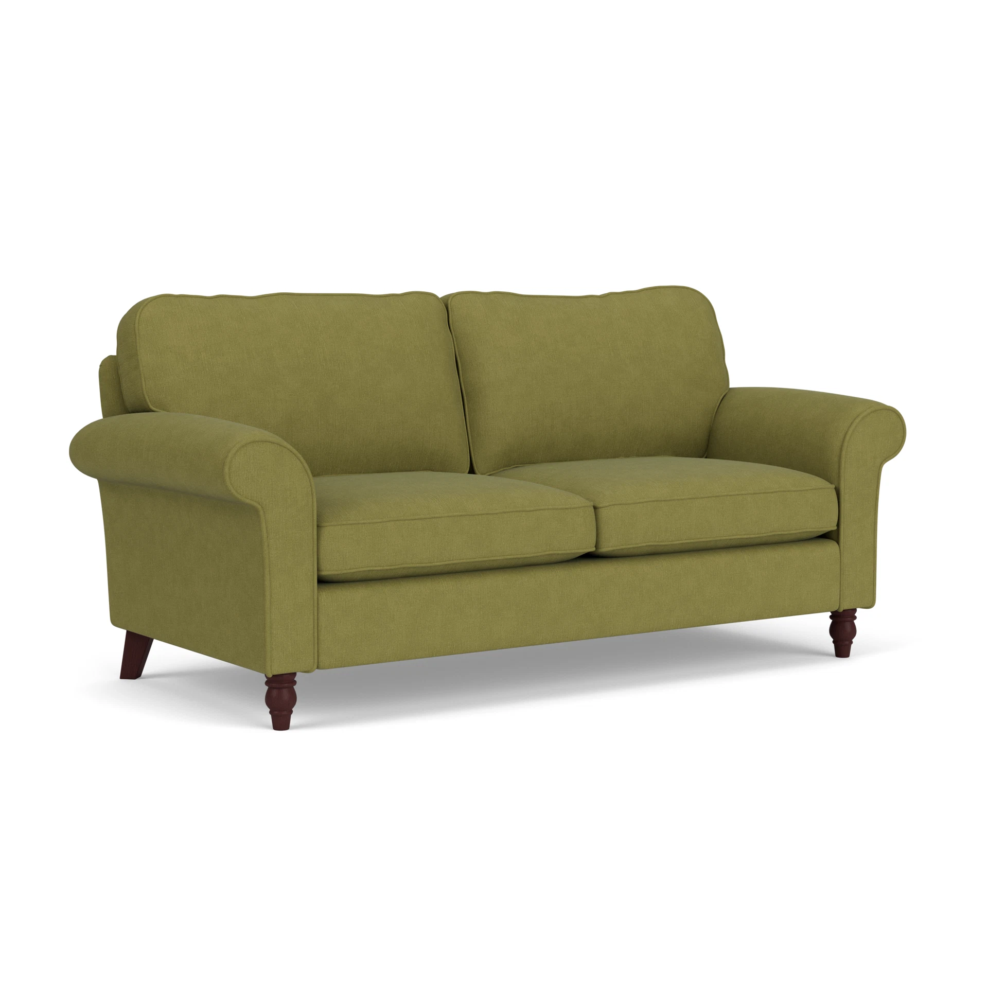 Hurley 3 Seater Sofa in House Linen Mix - Apple with Light legs