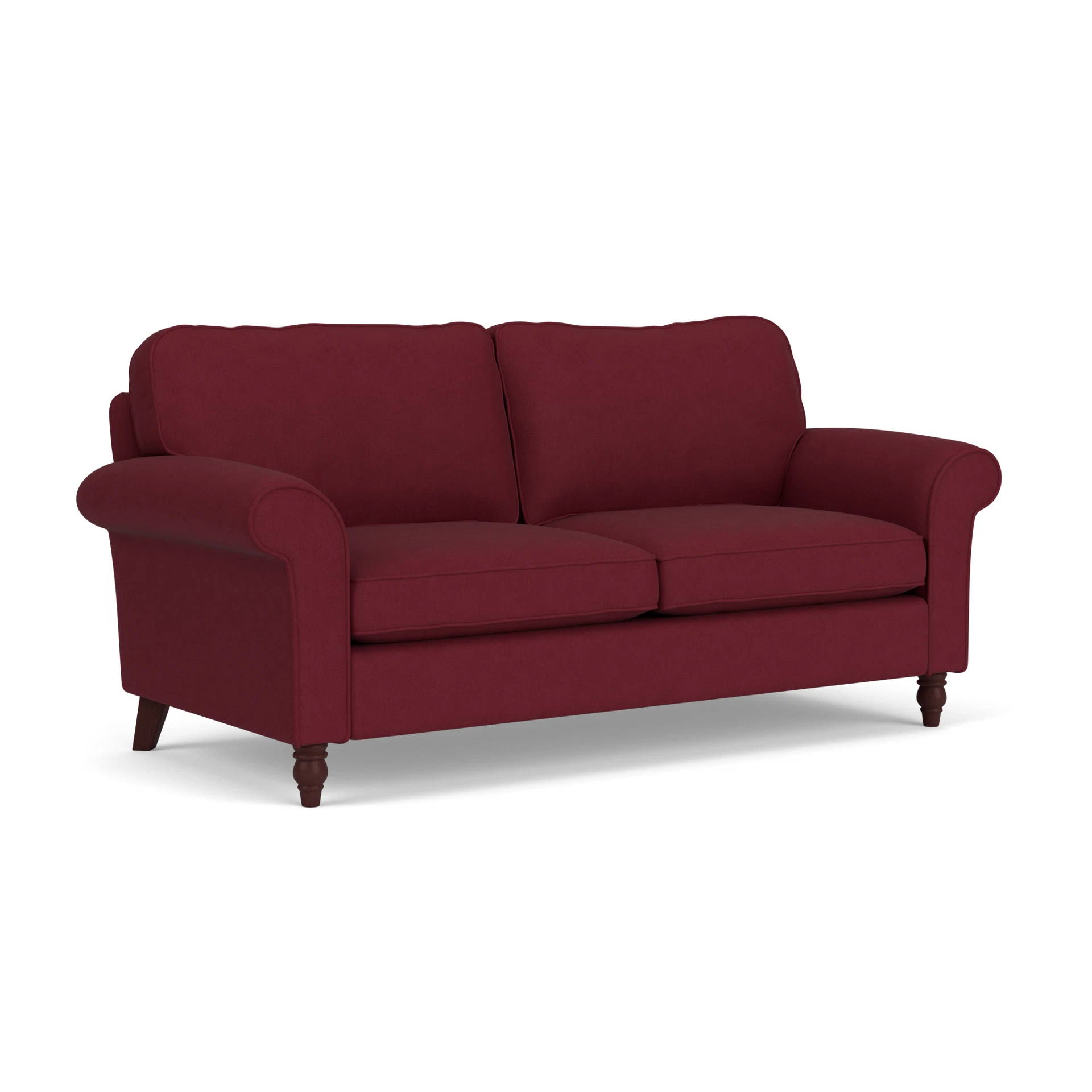 Hurley 3 Seater Sofa in House Linen Mix - Rosehip with Light legs