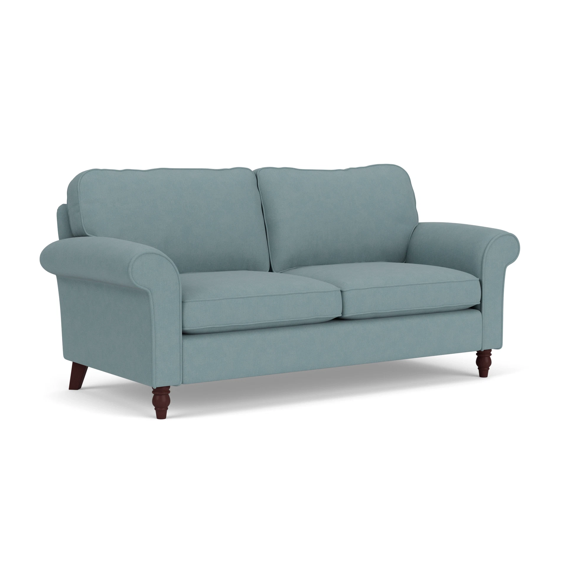 Hurley 3 Seater Sofa in House Linen Mix - Sky Blue with Light legs