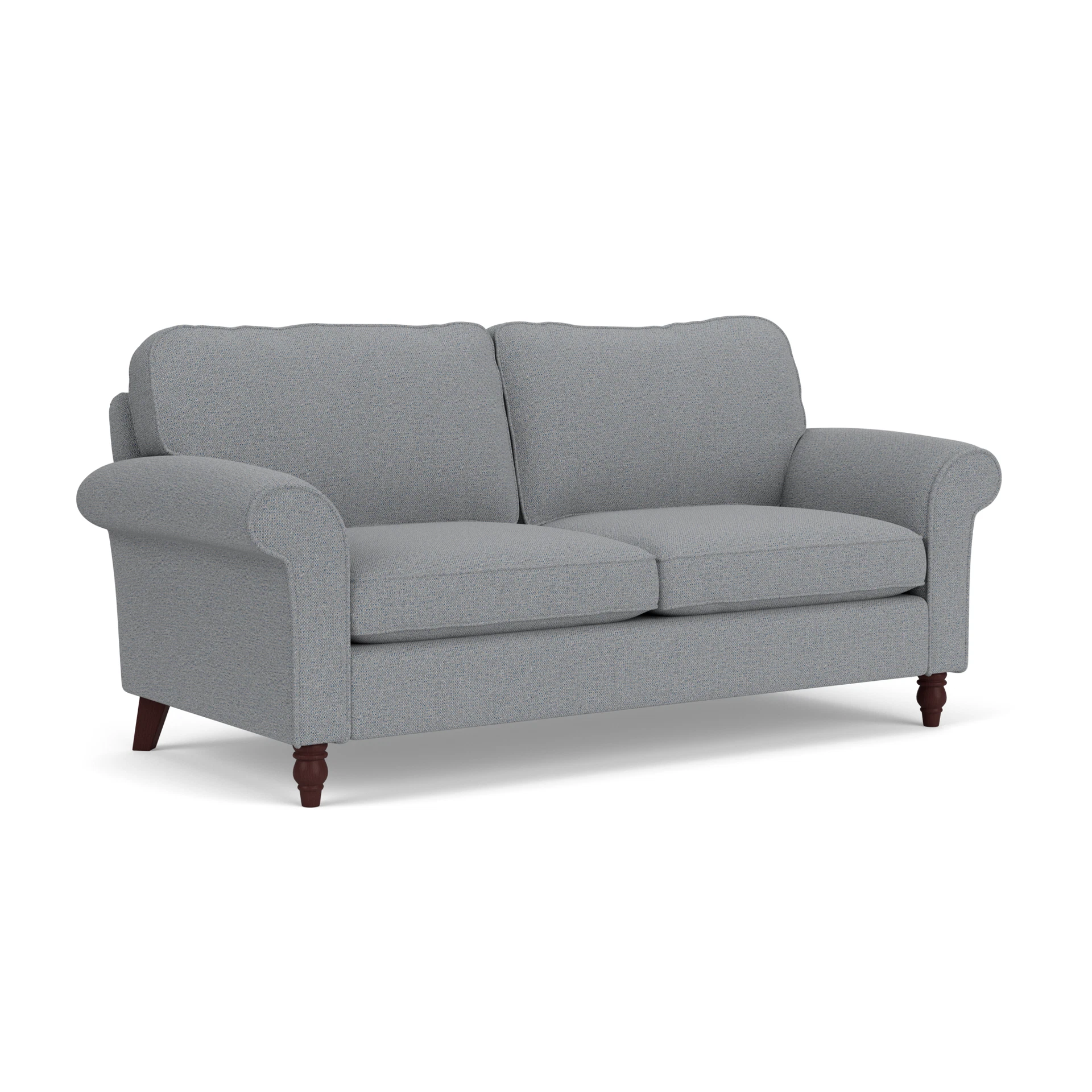 Hurley 3 Seater Sofa in House Weave - Blue Marl with Light legs
