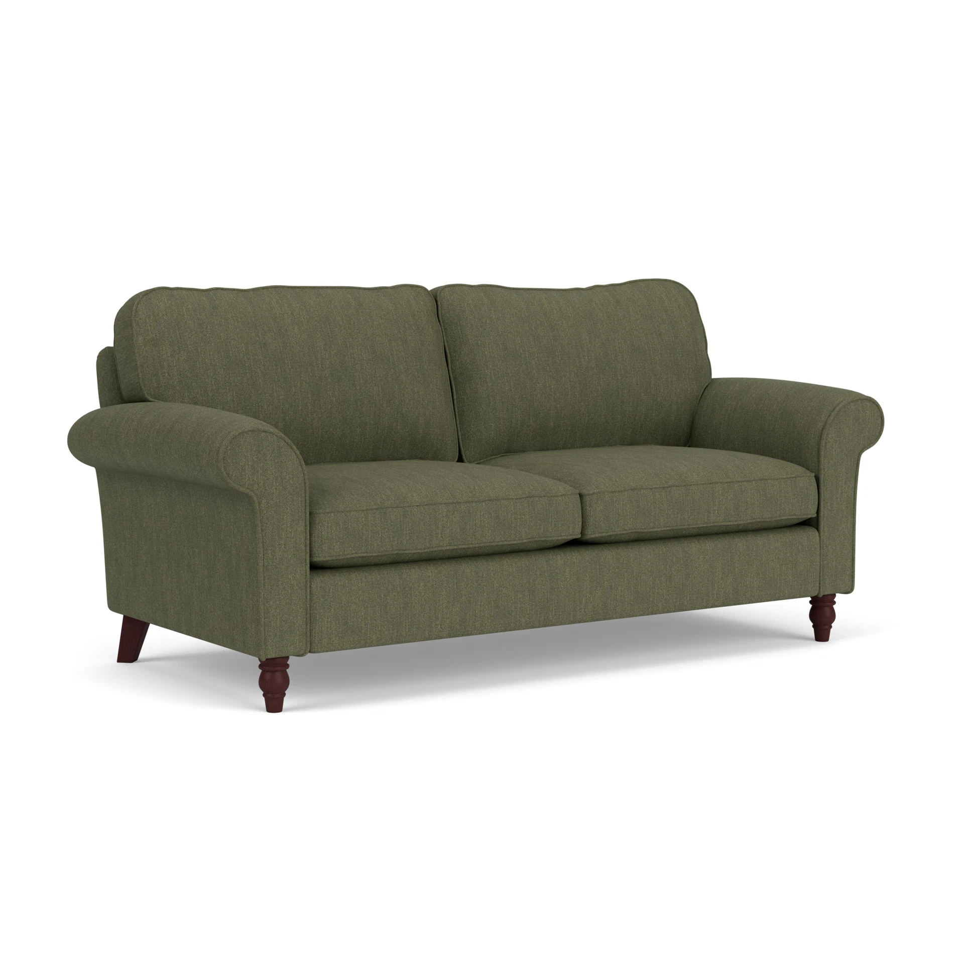 Hurley 3 Seater Sofa in Luxury Italian Linen - Fern with Light legs