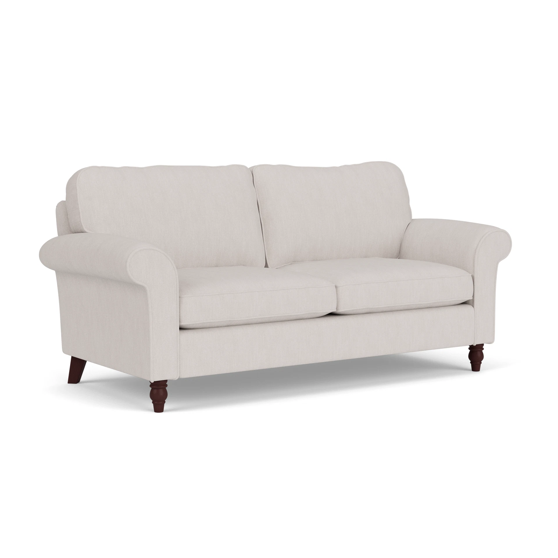 Hurley 3 Seater Sofa in Luxury Italian Linen - Soft White with Light legs